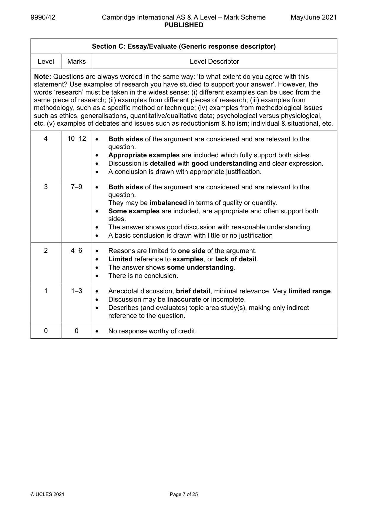 Mark scheme, page 7 of 25