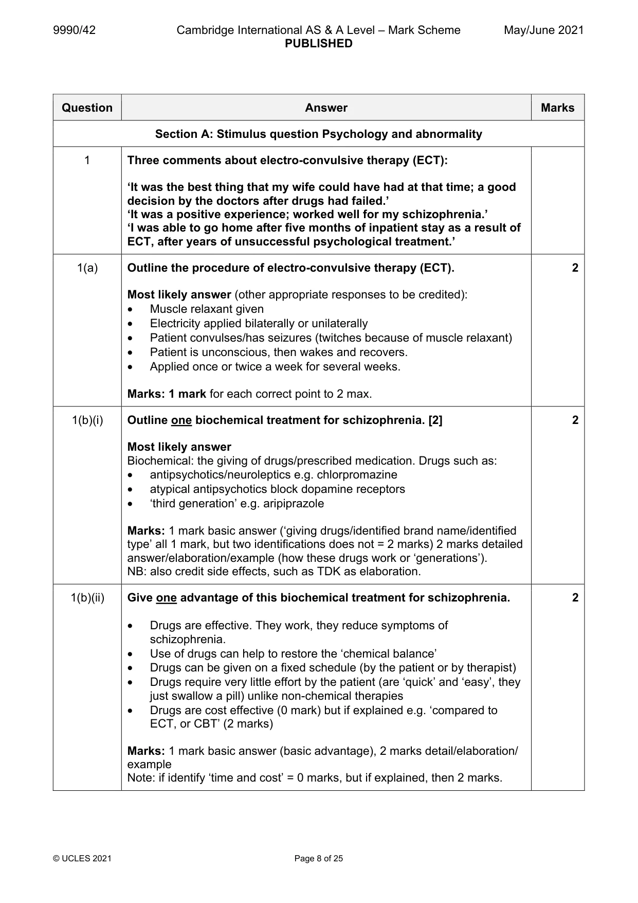 Mark scheme, page 8 of 25