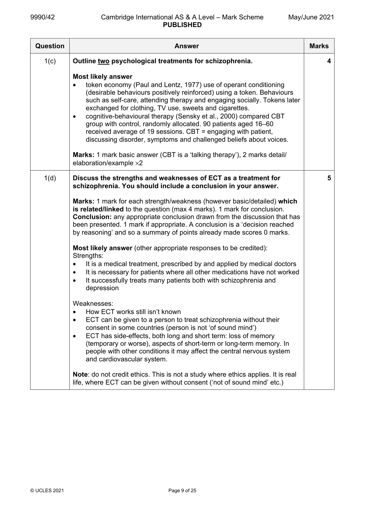 Mark scheme, page 9 of 25