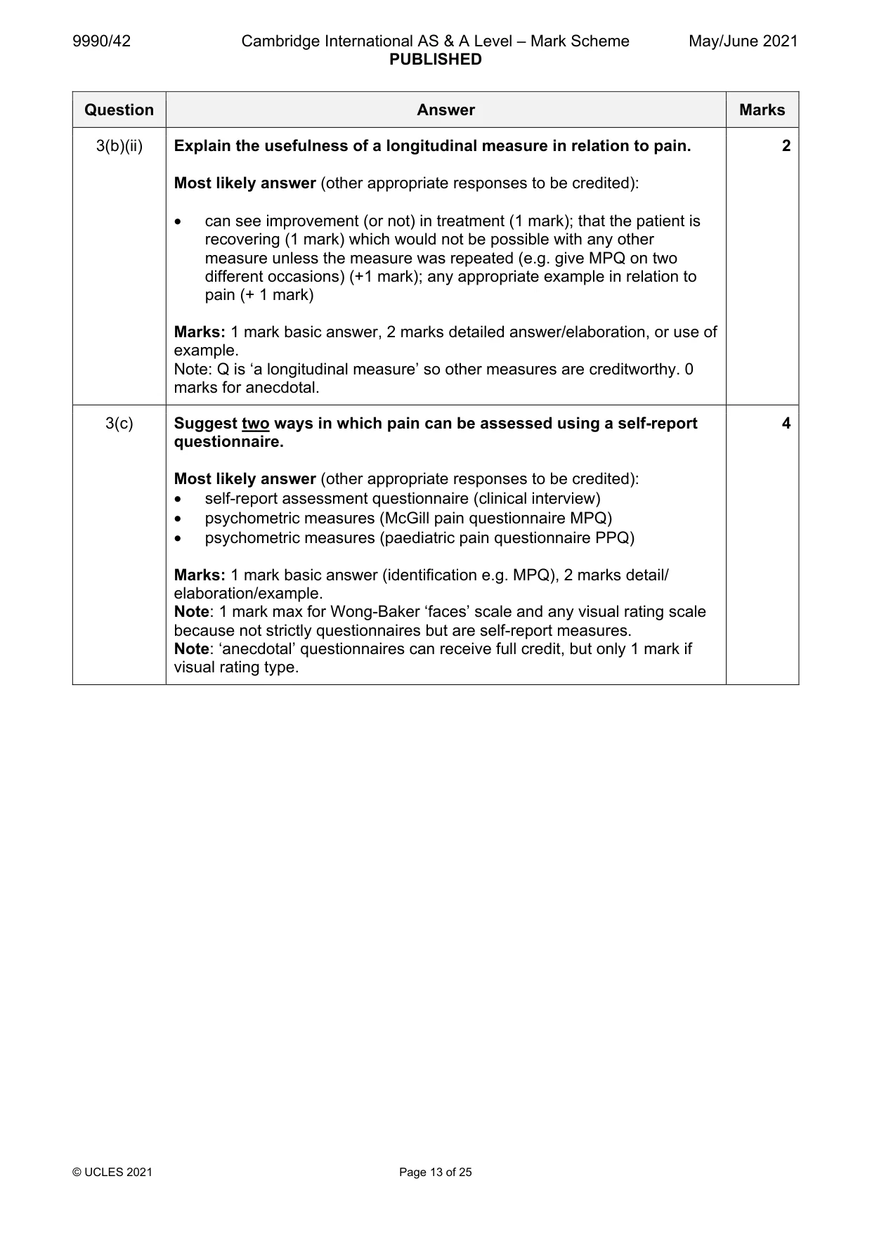 Mark scheme, page 13 of 25