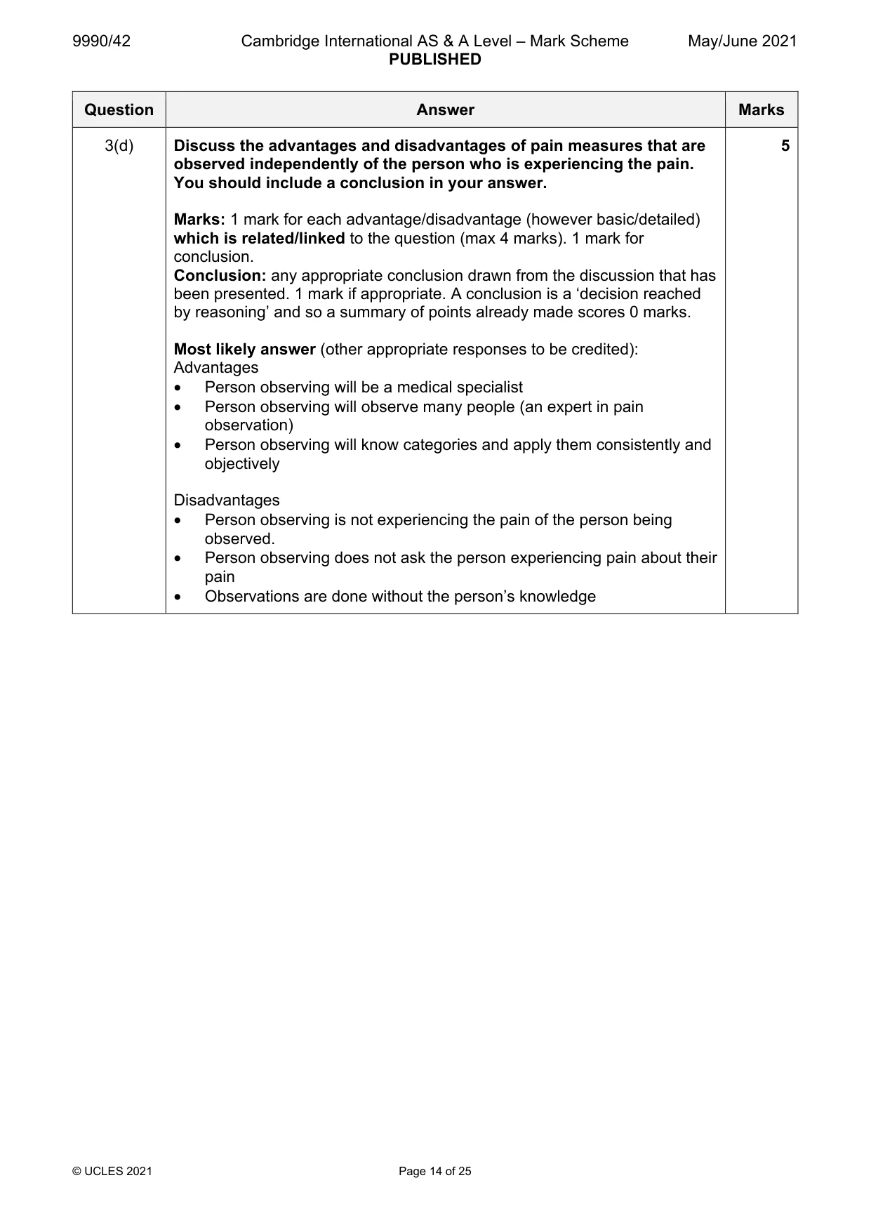 Mark scheme, page 14 of 25