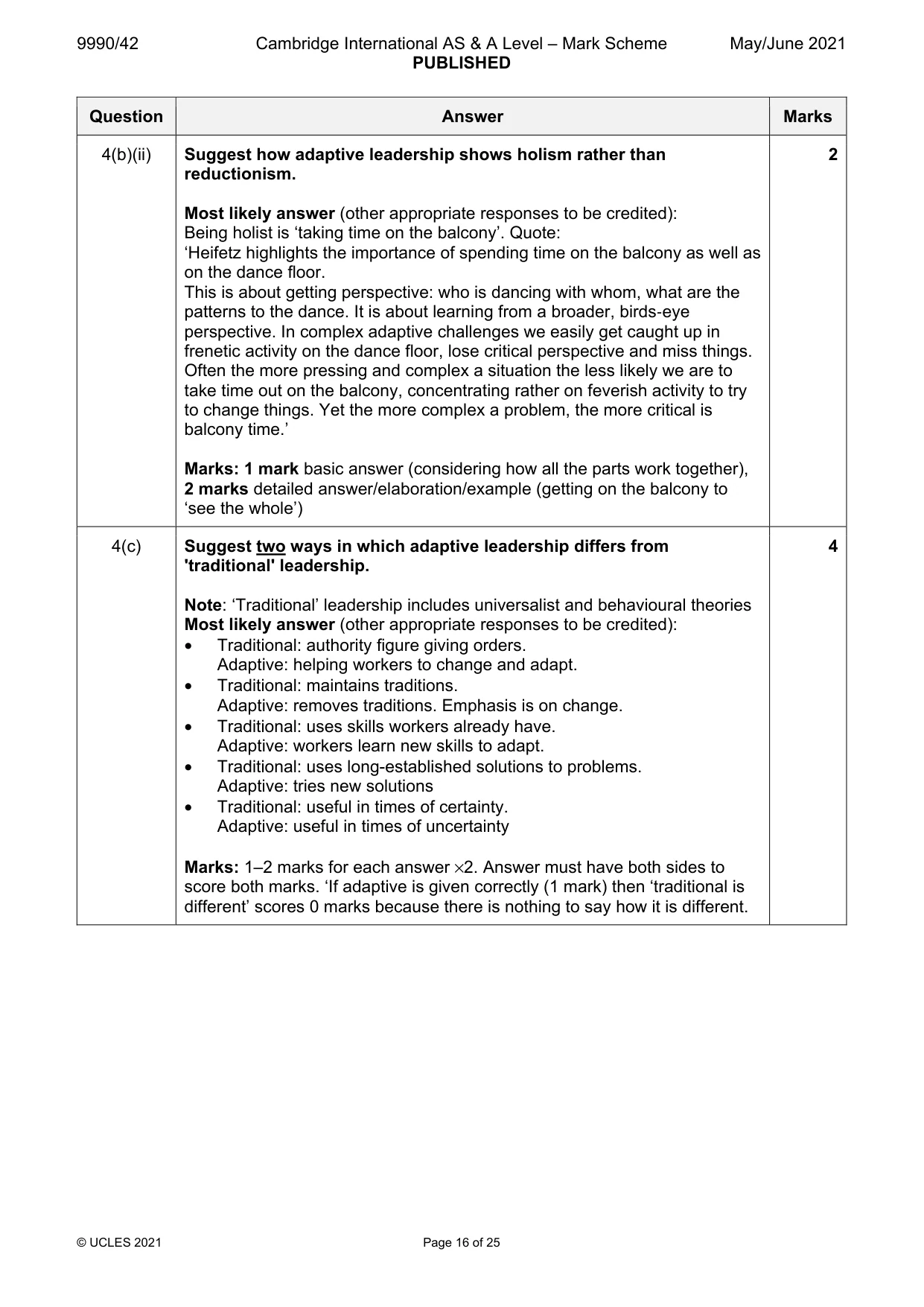 Mark scheme, page 16 of 25