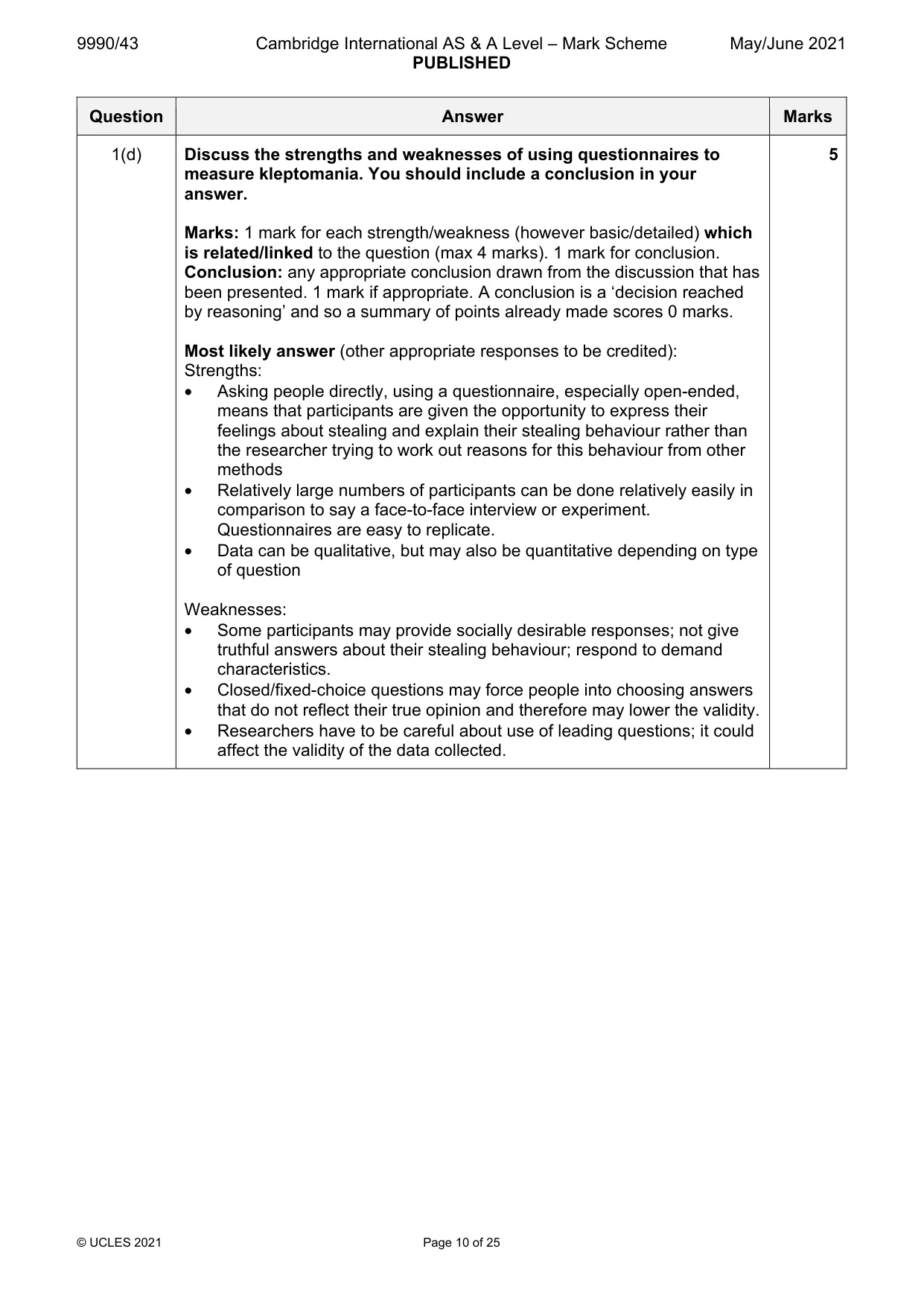 Mark scheme, page 10 of 25