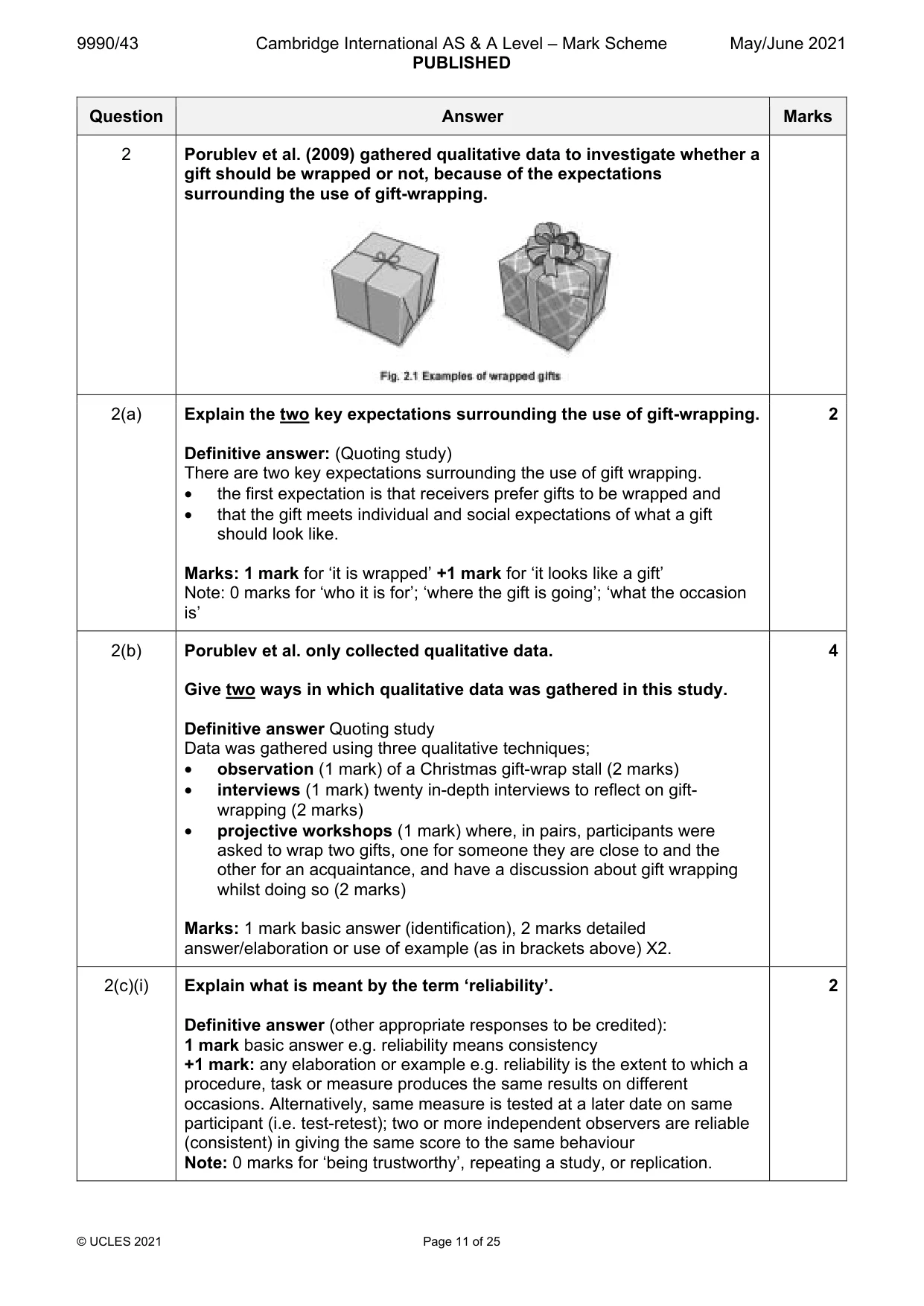 Mark scheme, page 11 of 25