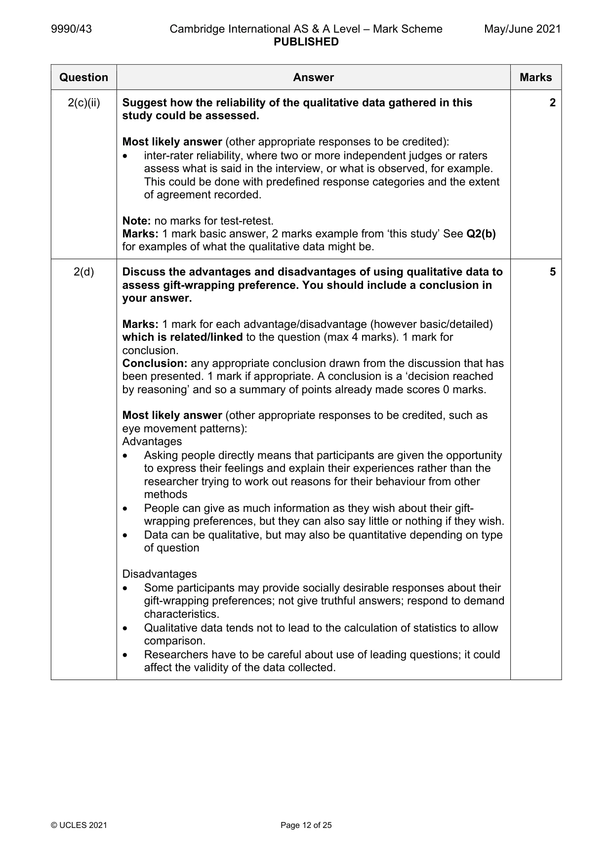Mark scheme, page 12 of 25