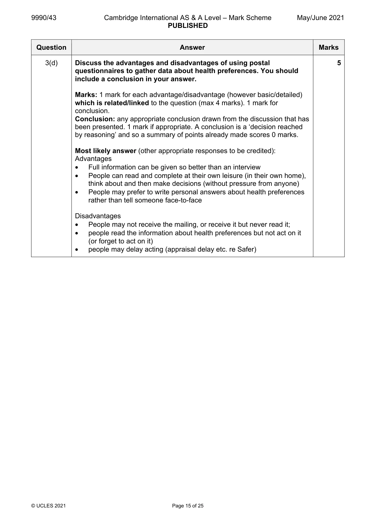 Mark scheme, page 15 of 25