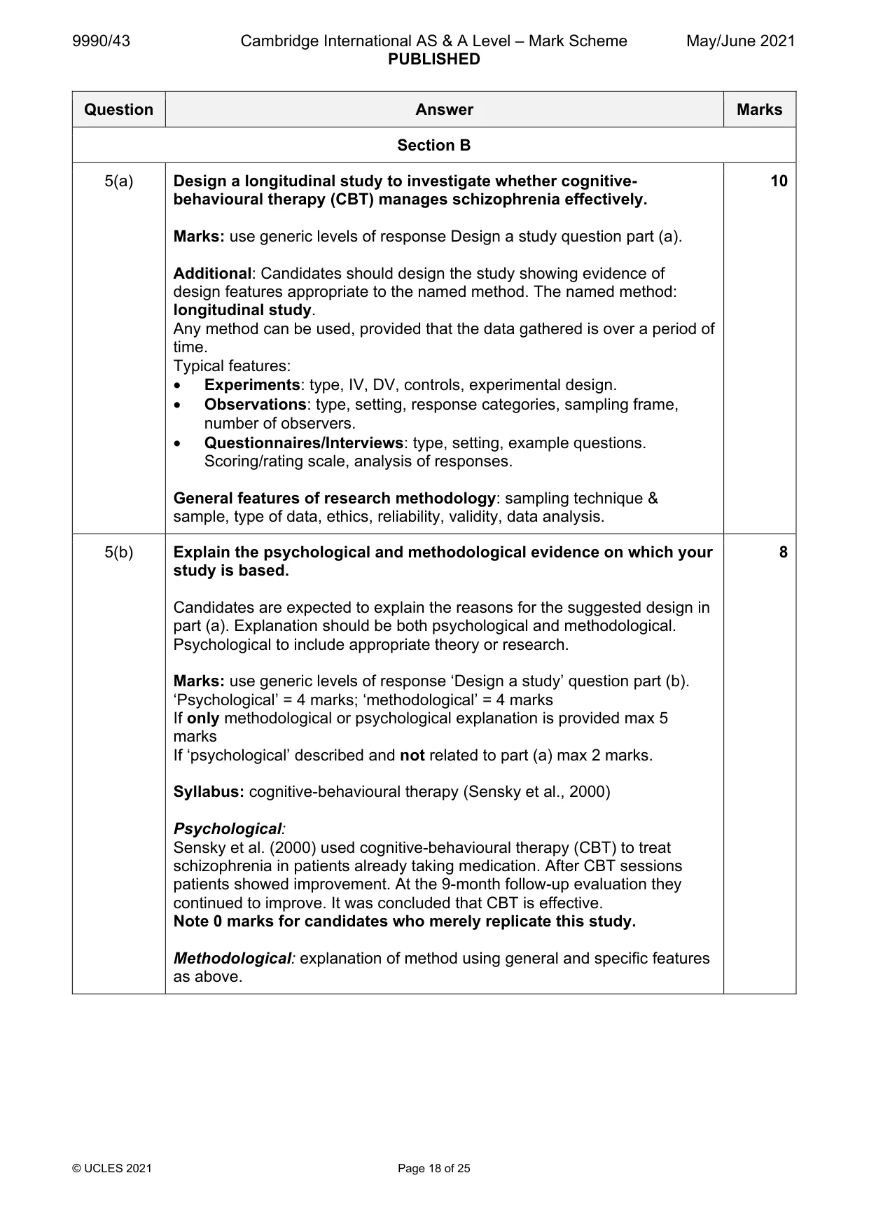 Mark scheme, page 18 of 25