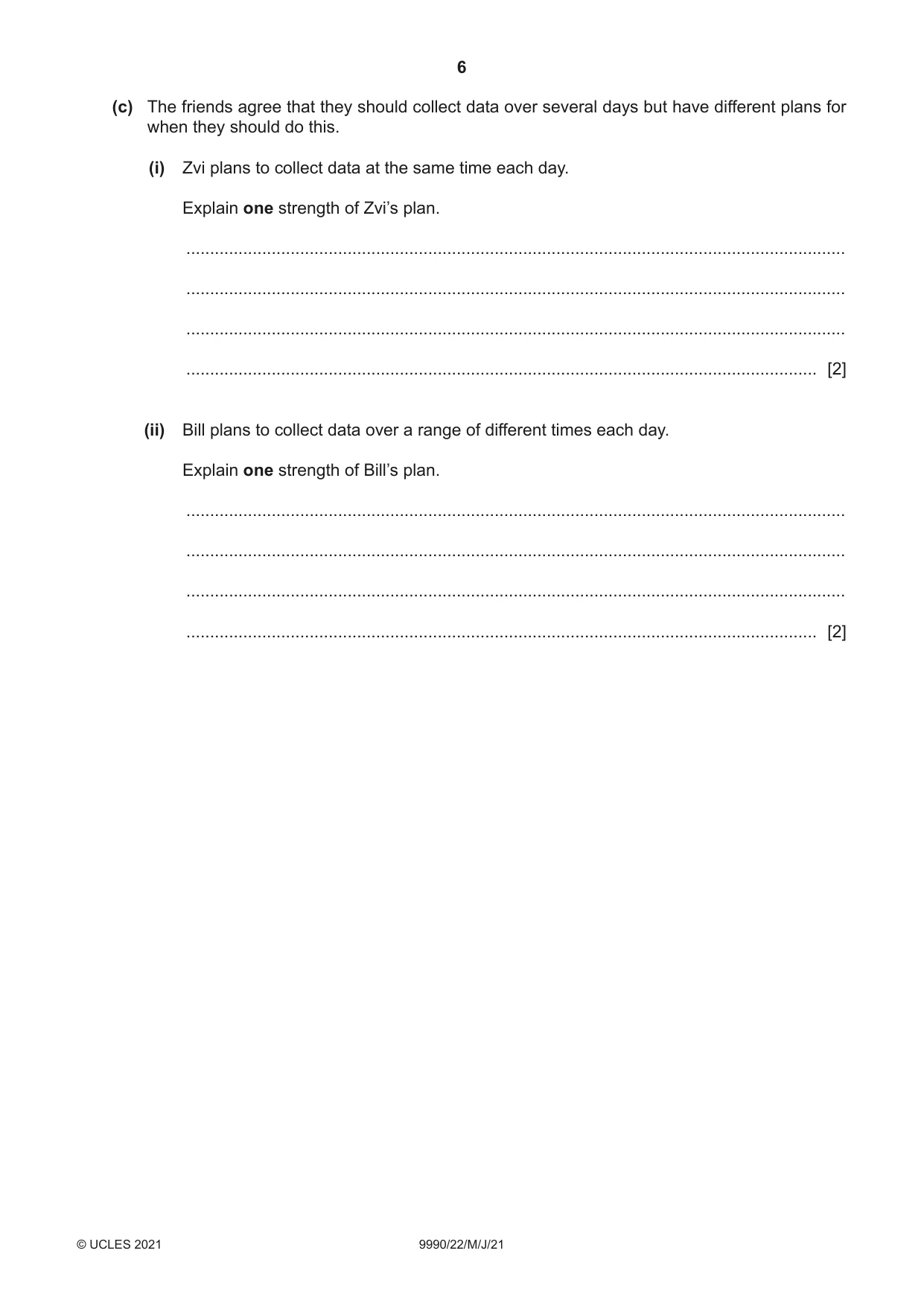 Cambridge A Level Psychology (from 2018) 9990 2021 May/June Paper 2 · Variant 2 question paper, page 6 of 12