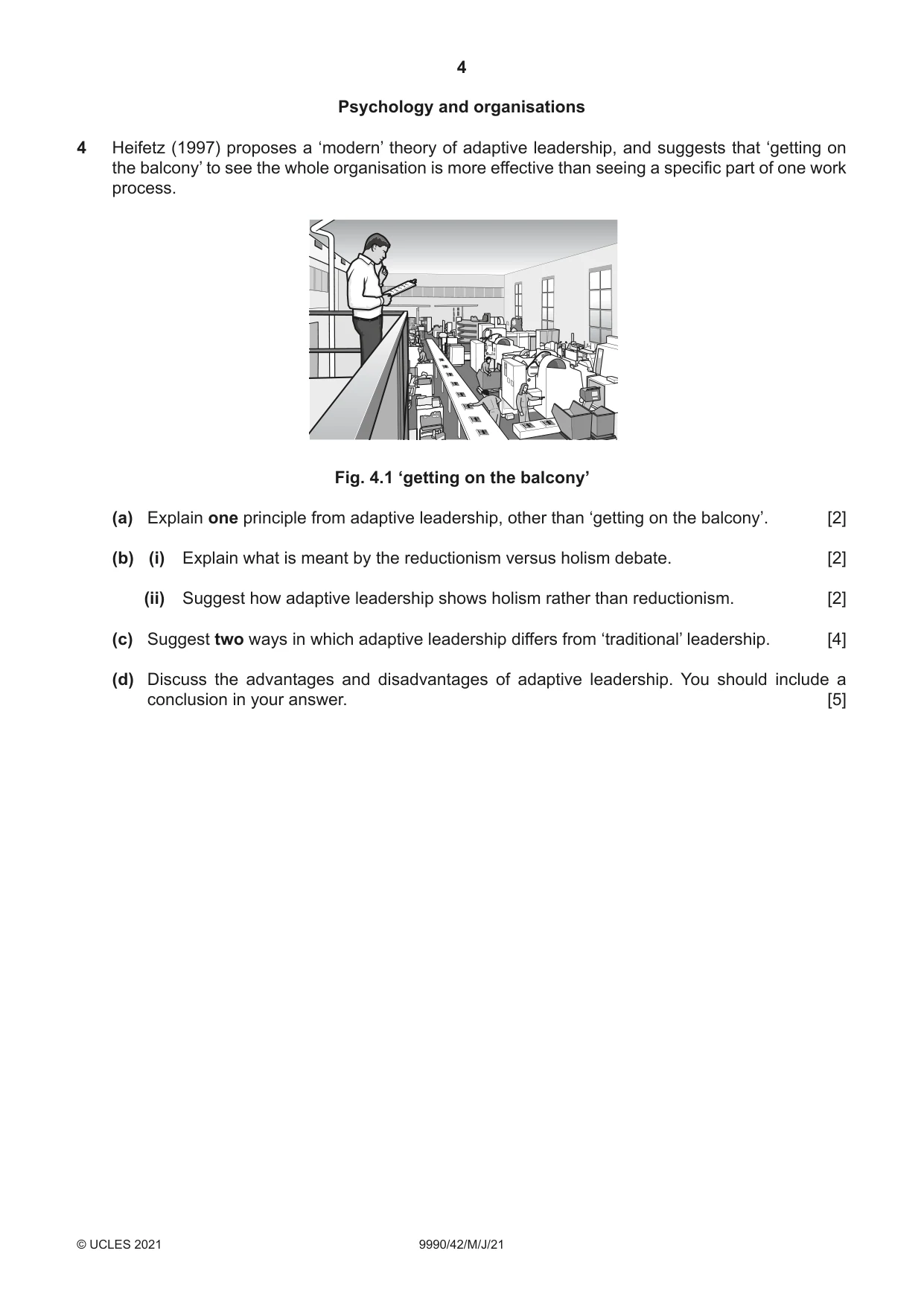 Cambridge A Level Psychology (from 2018) 9990 2021 May/June Paper 4 · Variant 2 question paper, page 4 of 8