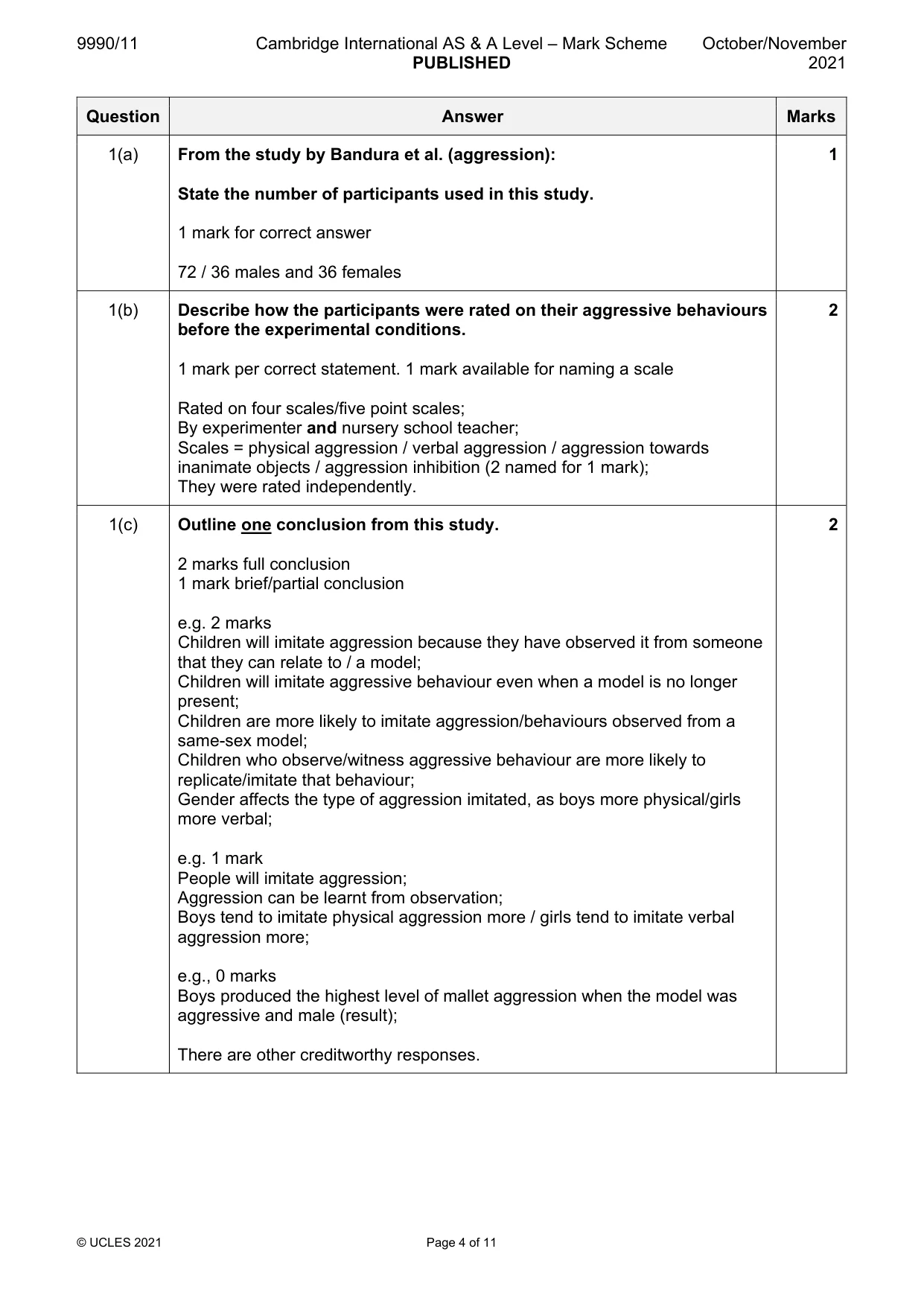Mark scheme, page 4 of 11