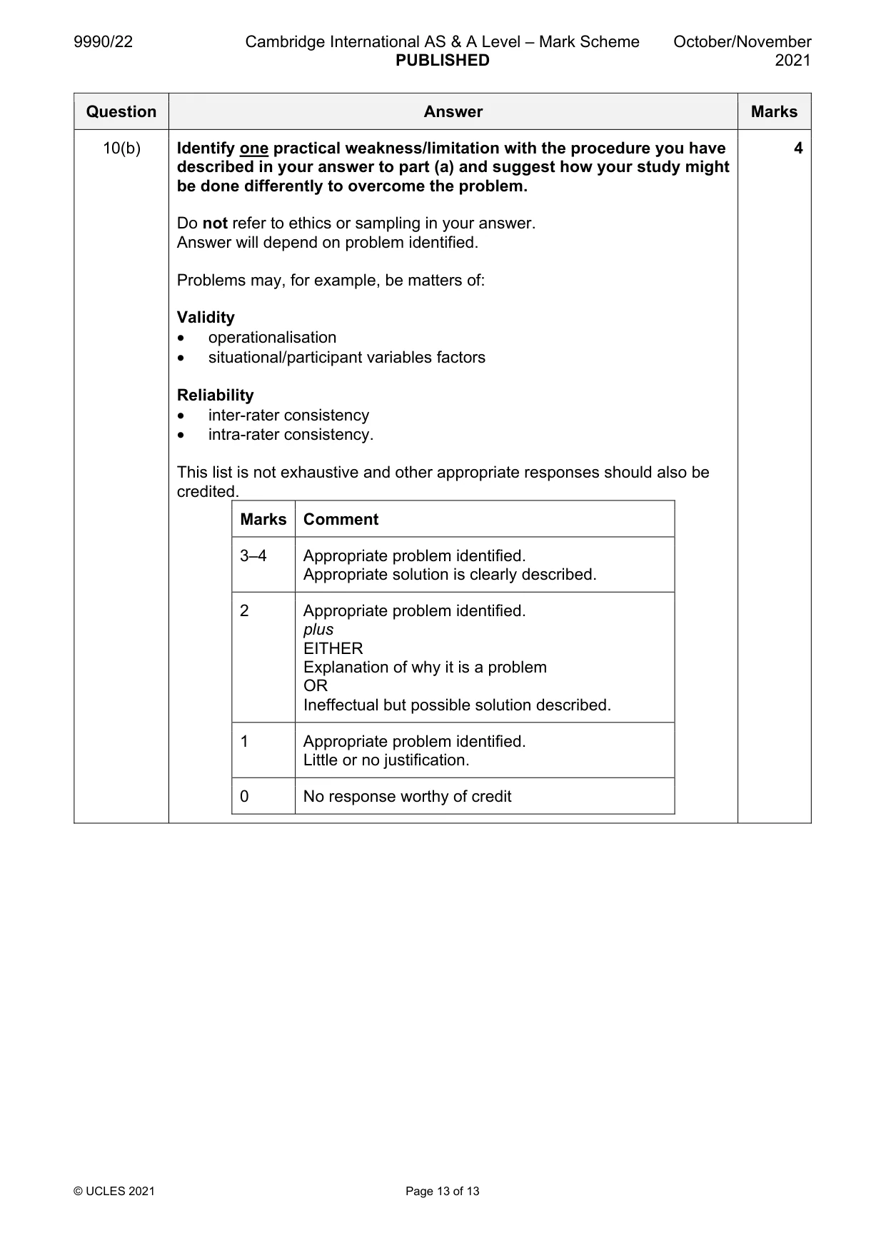 Mark scheme, page 13 of 13