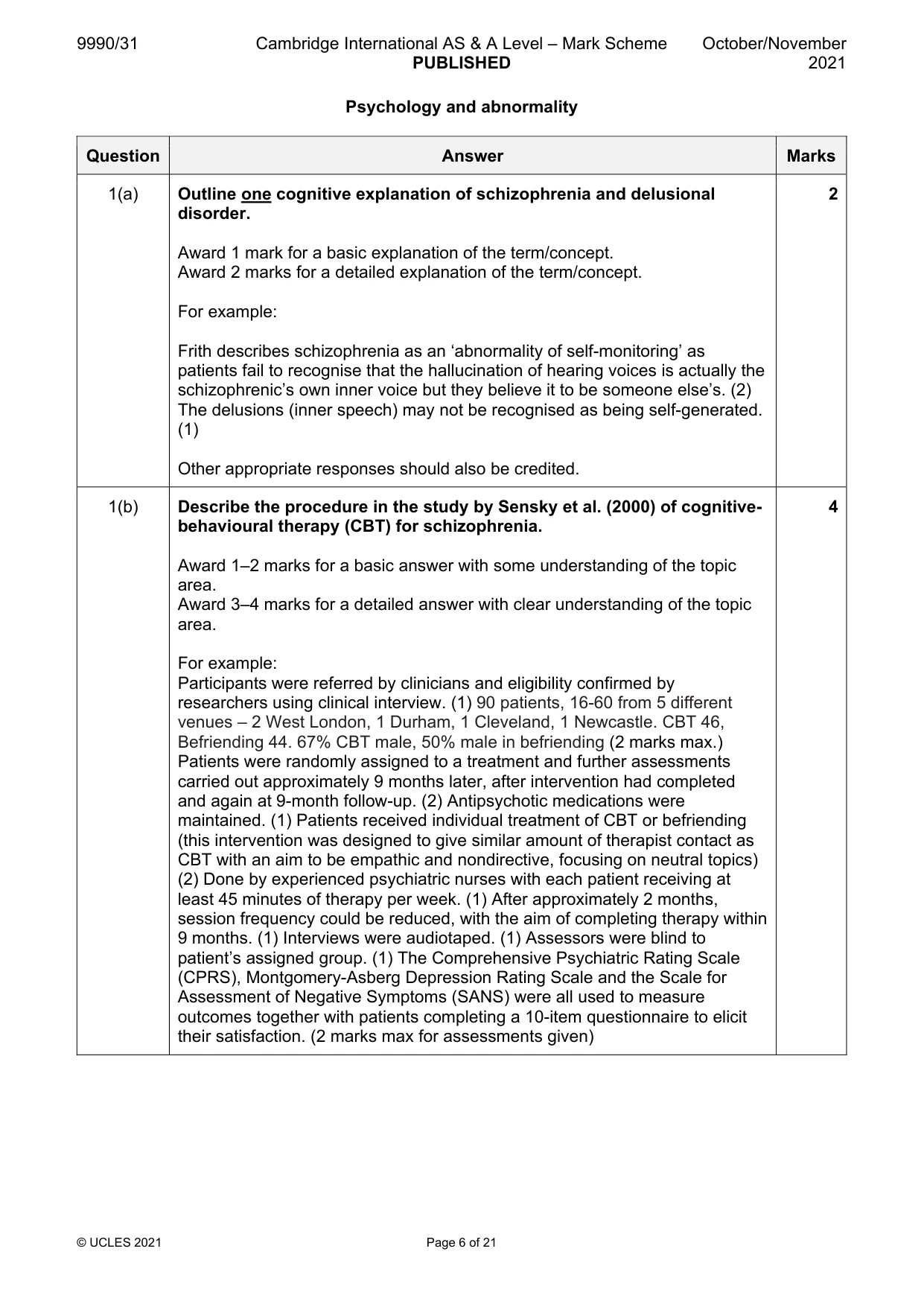 Mark scheme, page 6 of 21