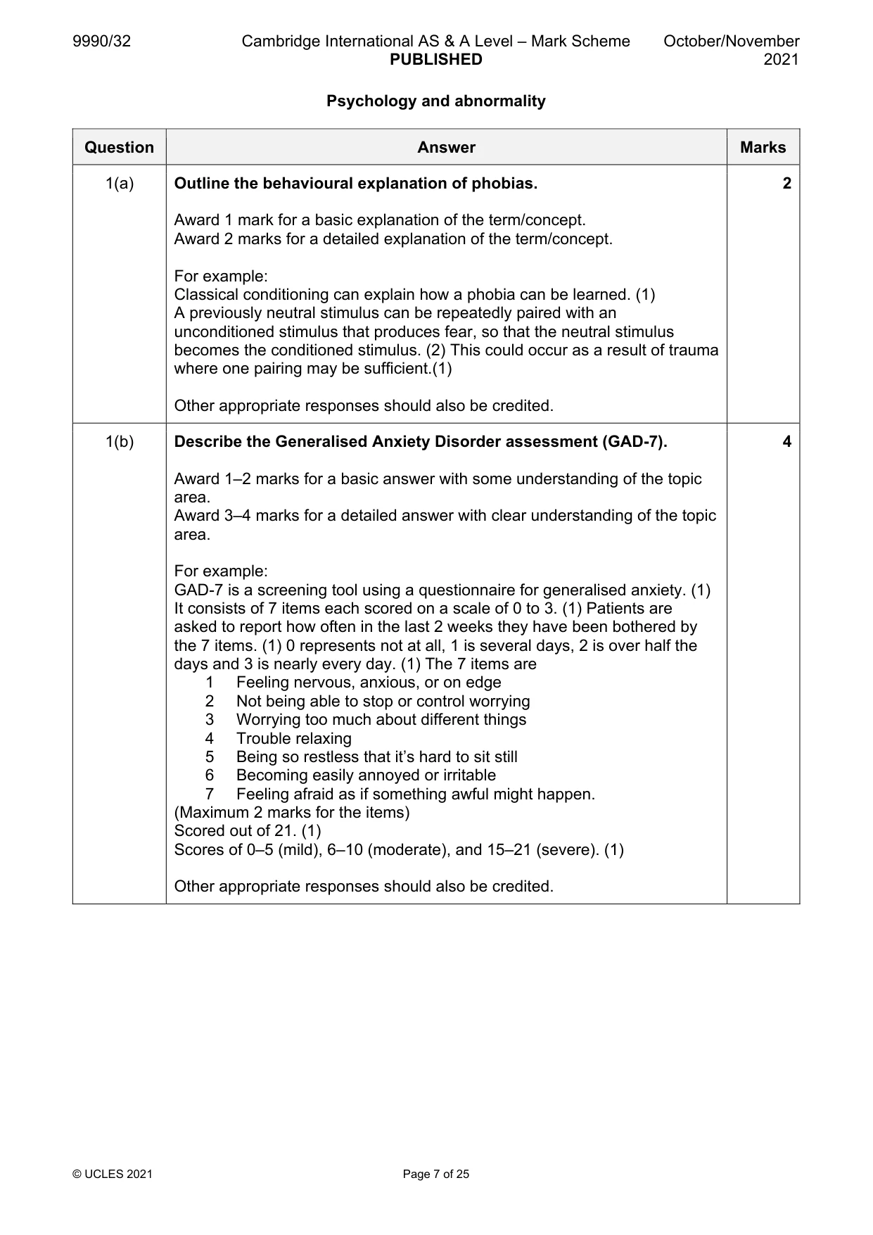 Mark scheme, page 7 of 25