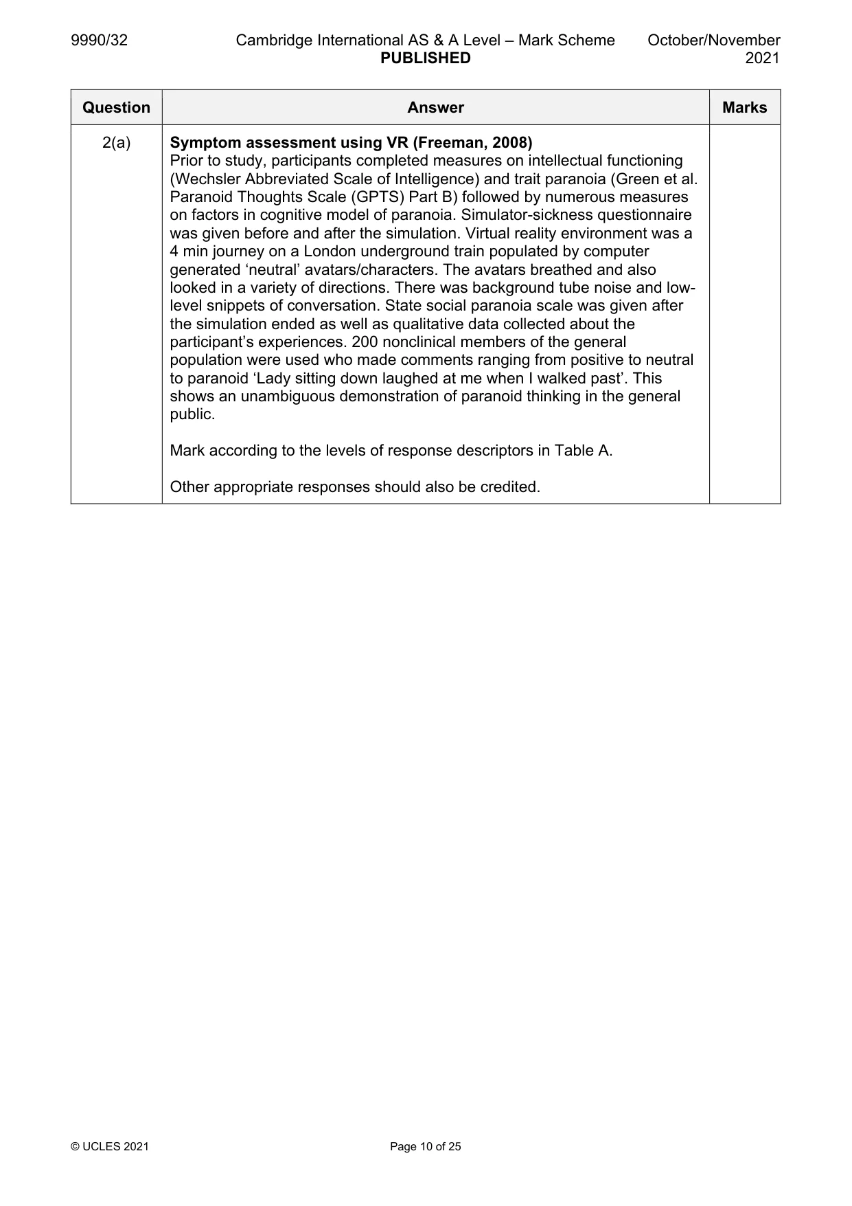 Mark scheme, page 10 of 25