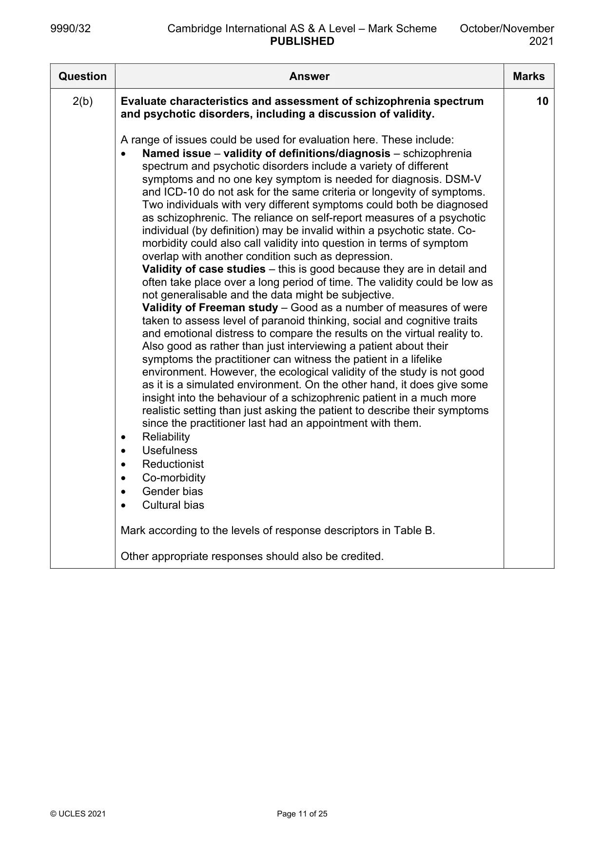 Mark scheme, page 11 of 25