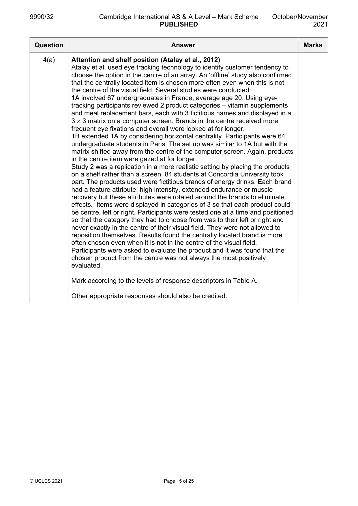 Mark scheme, page 15 of 25