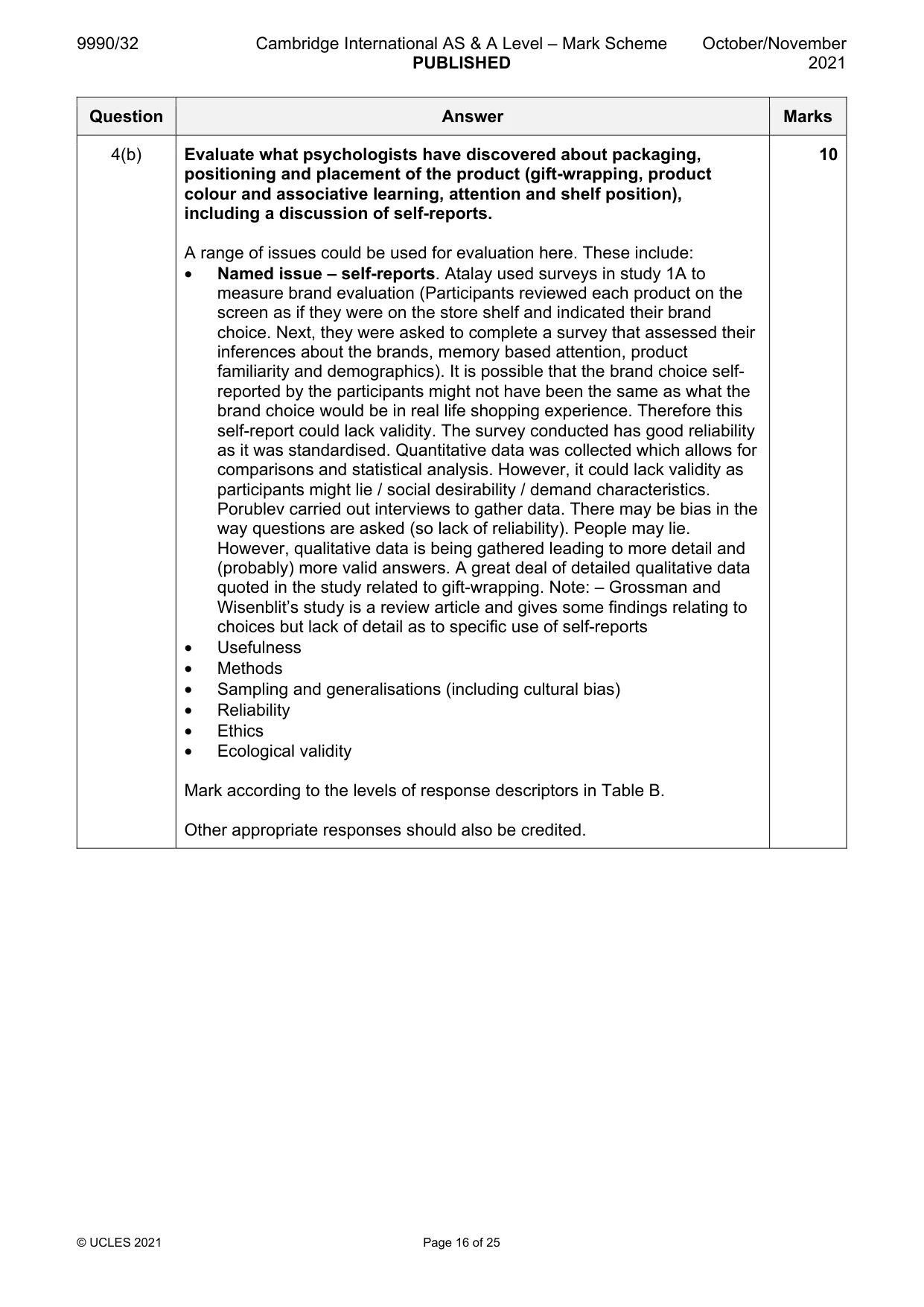 Mark scheme, page 16 of 25