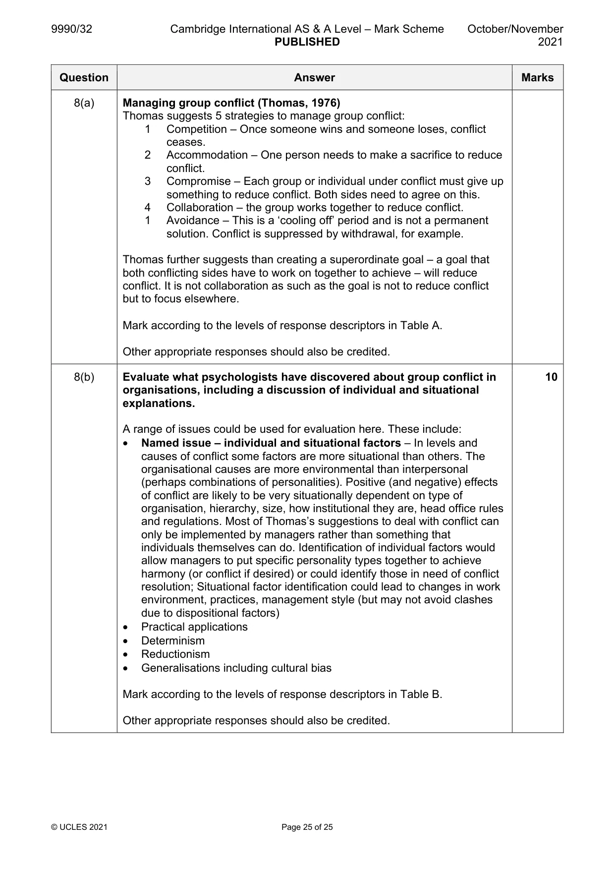 Mark scheme, page 25 of 25