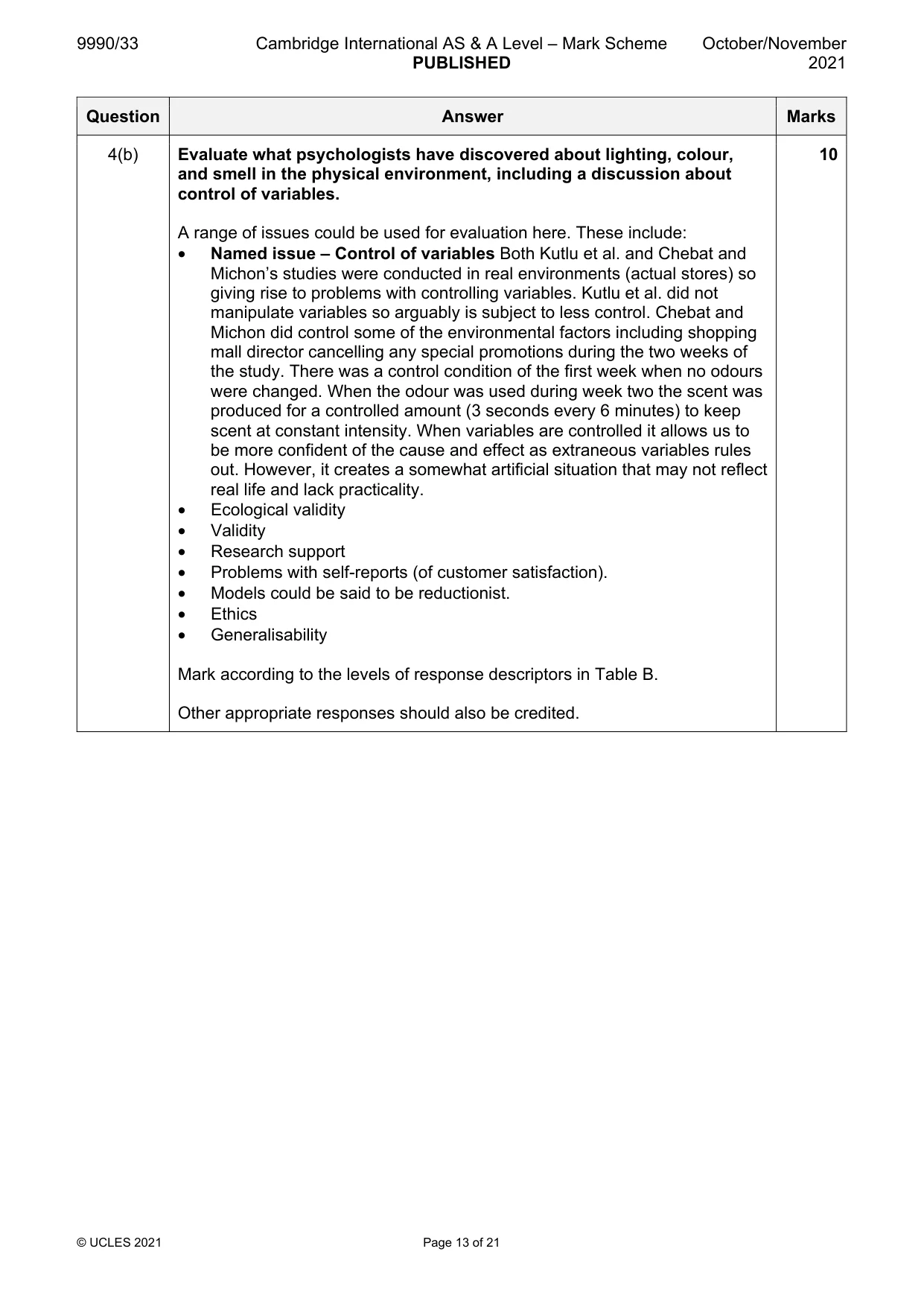 Mark scheme, page 13 of 21