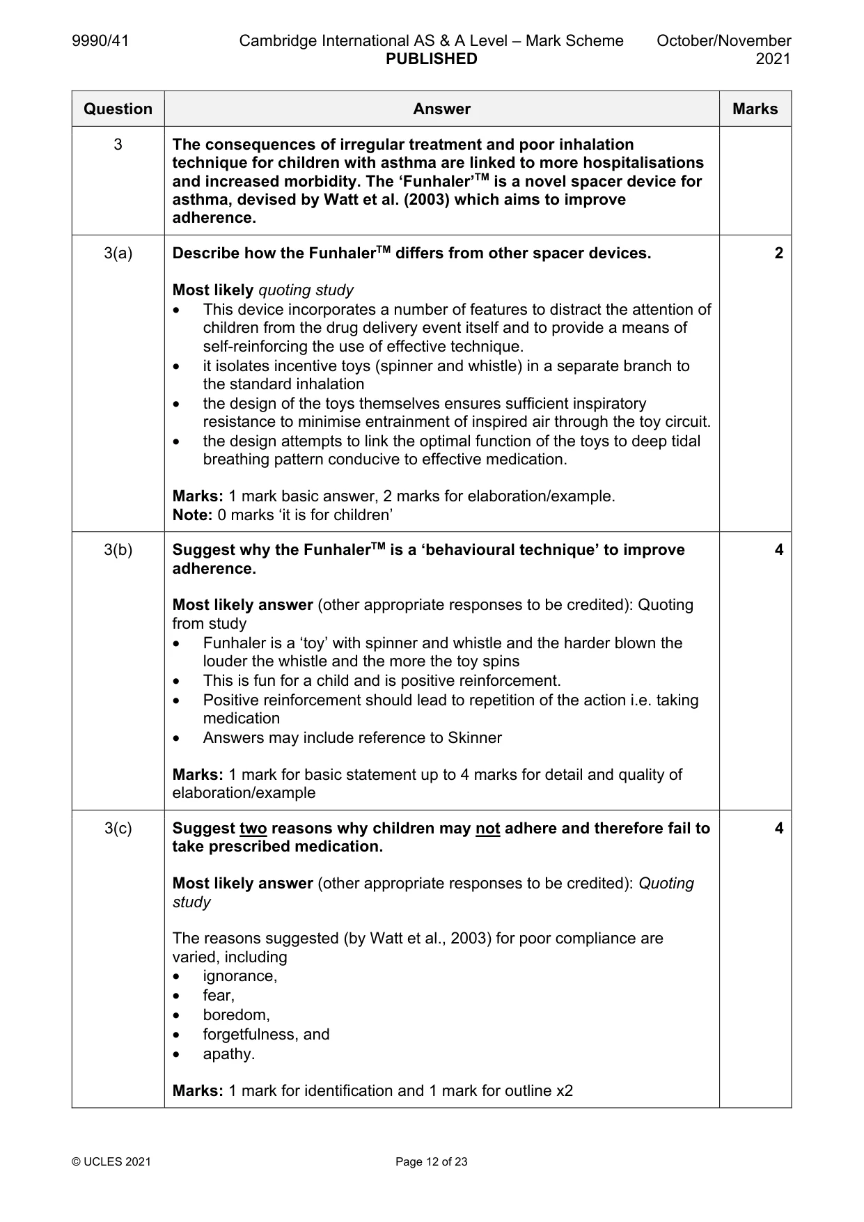 Mark scheme, page 12 of 23