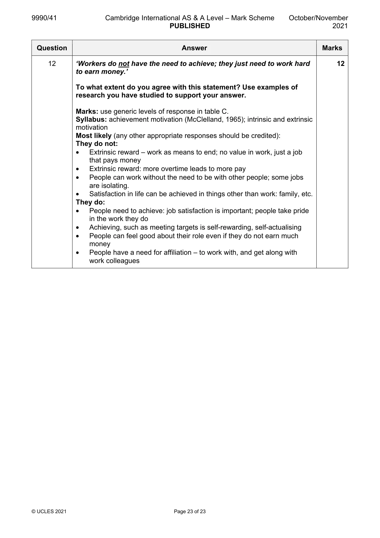 Mark scheme, page 23 of 23