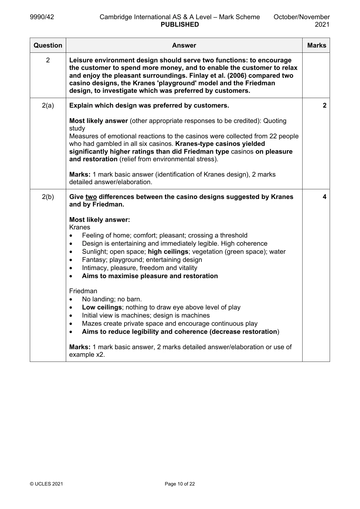 Mark scheme, page 10 of 22