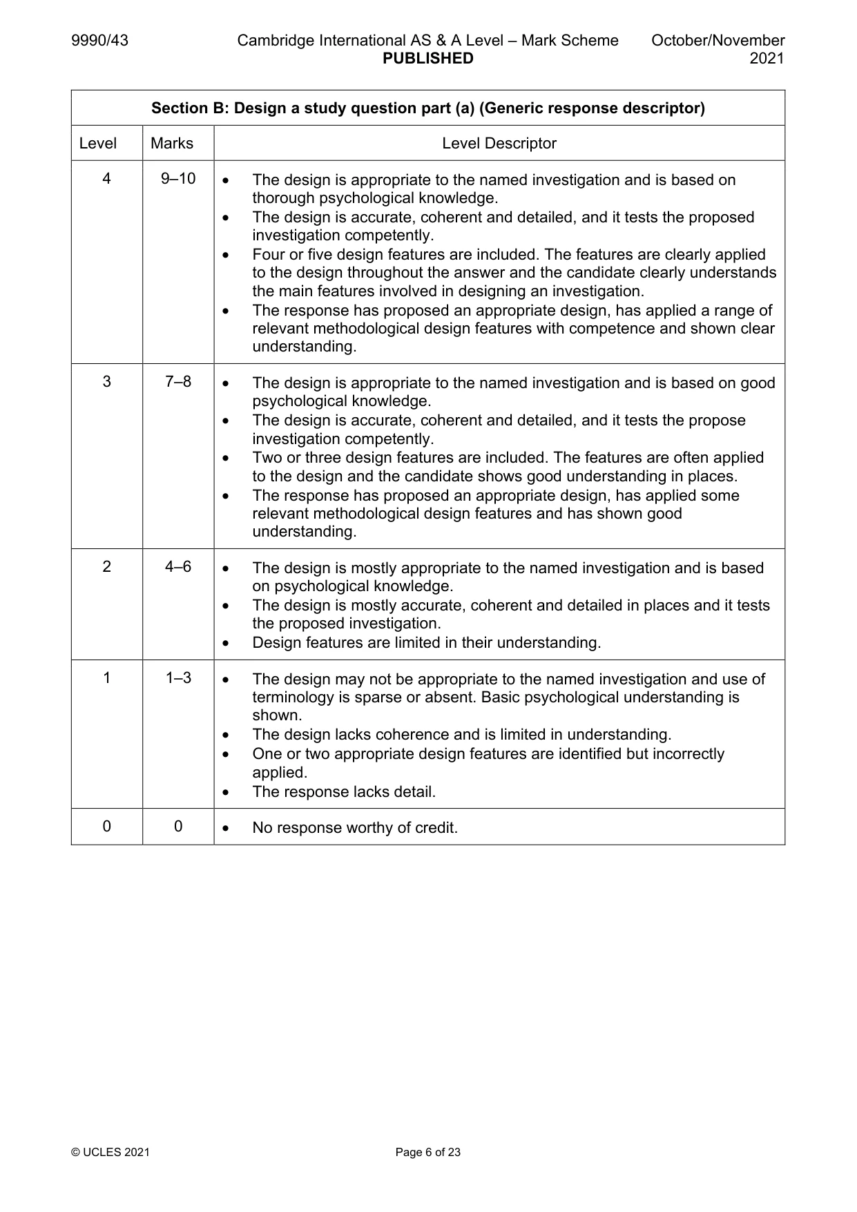 Mark scheme, page 6 of 23