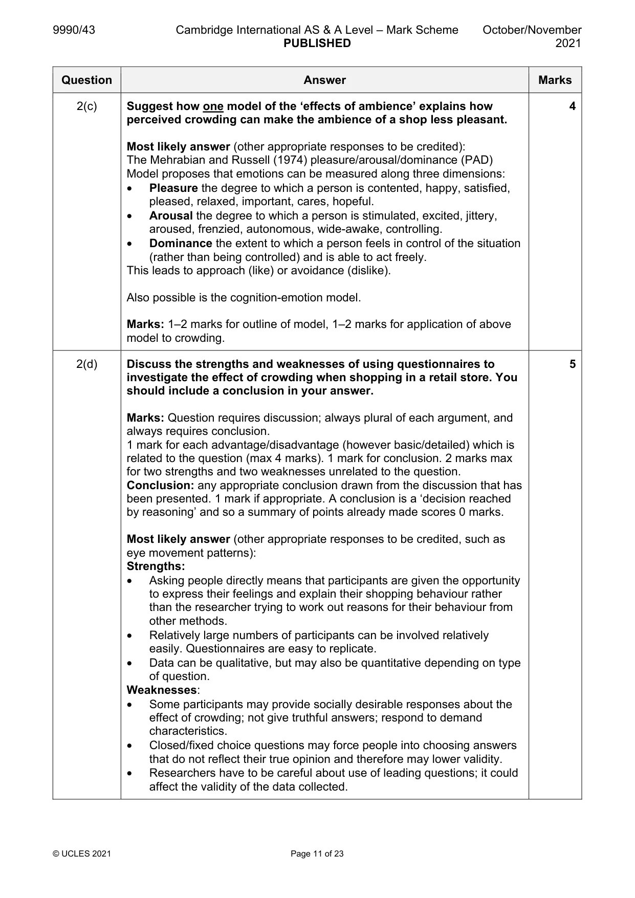 Mark scheme, page 11 of 23