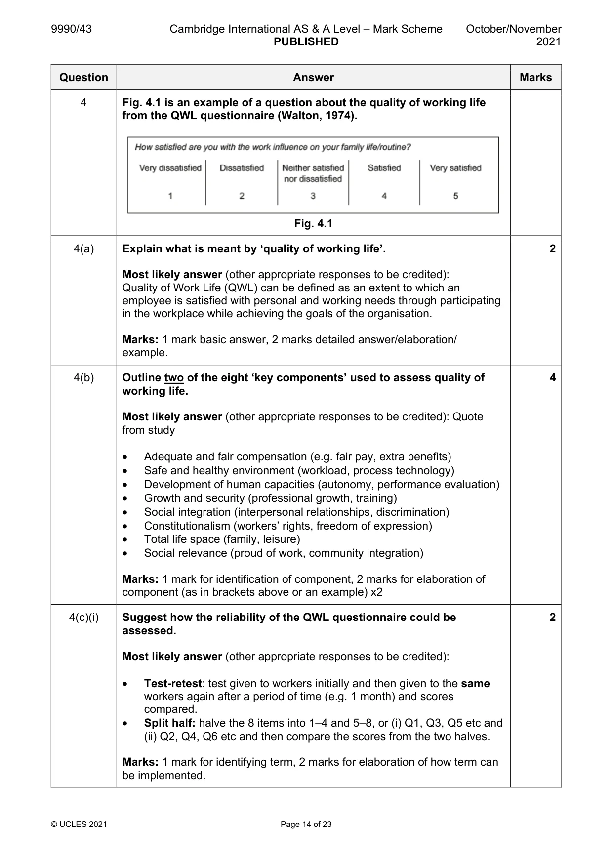 Mark scheme, page 14 of 23