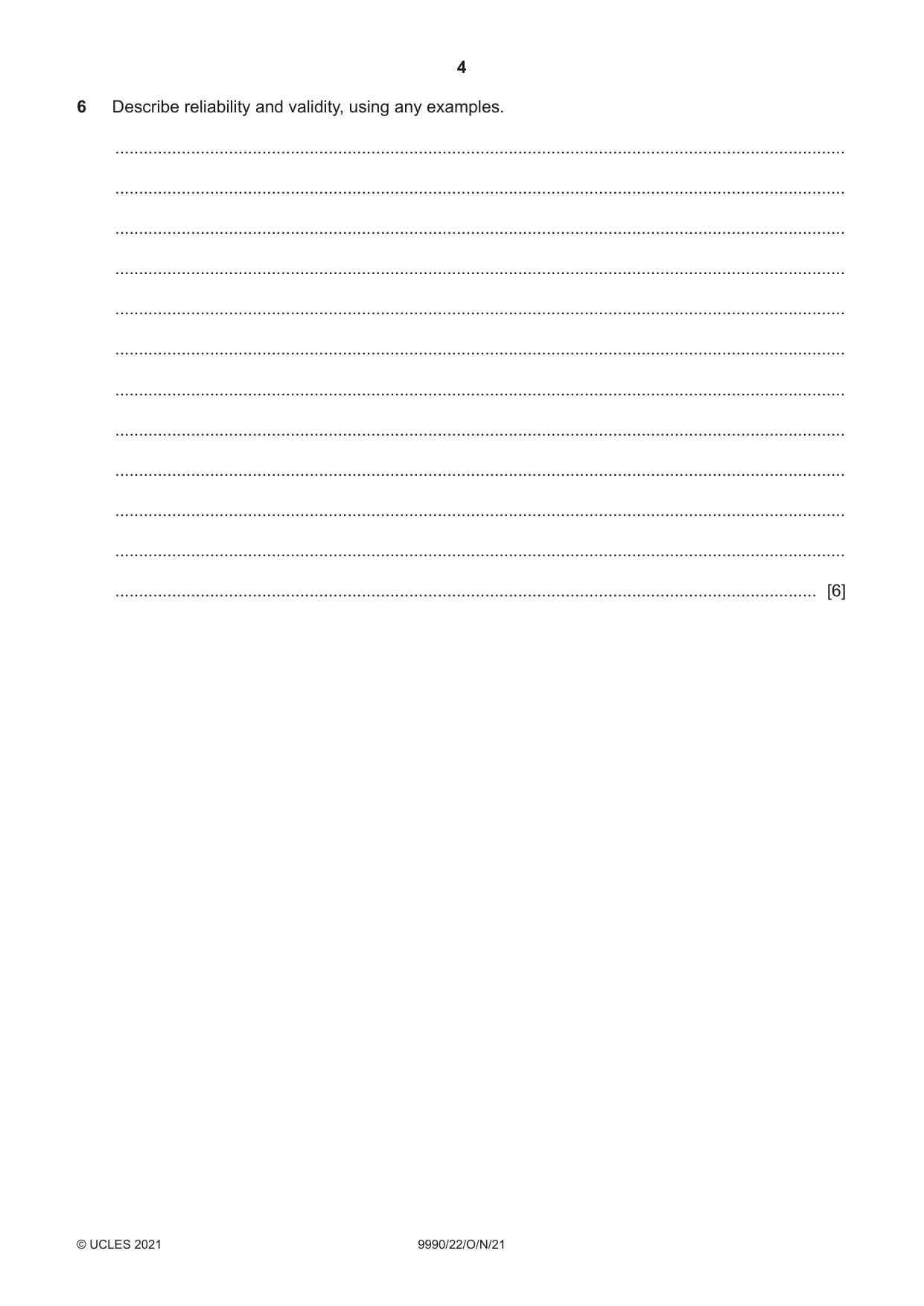 Cambridge A Level Psychology (from 2018) 9990 2021 Oct/Nov Paper 2 · Variant 2 question paper, page 4 of 12