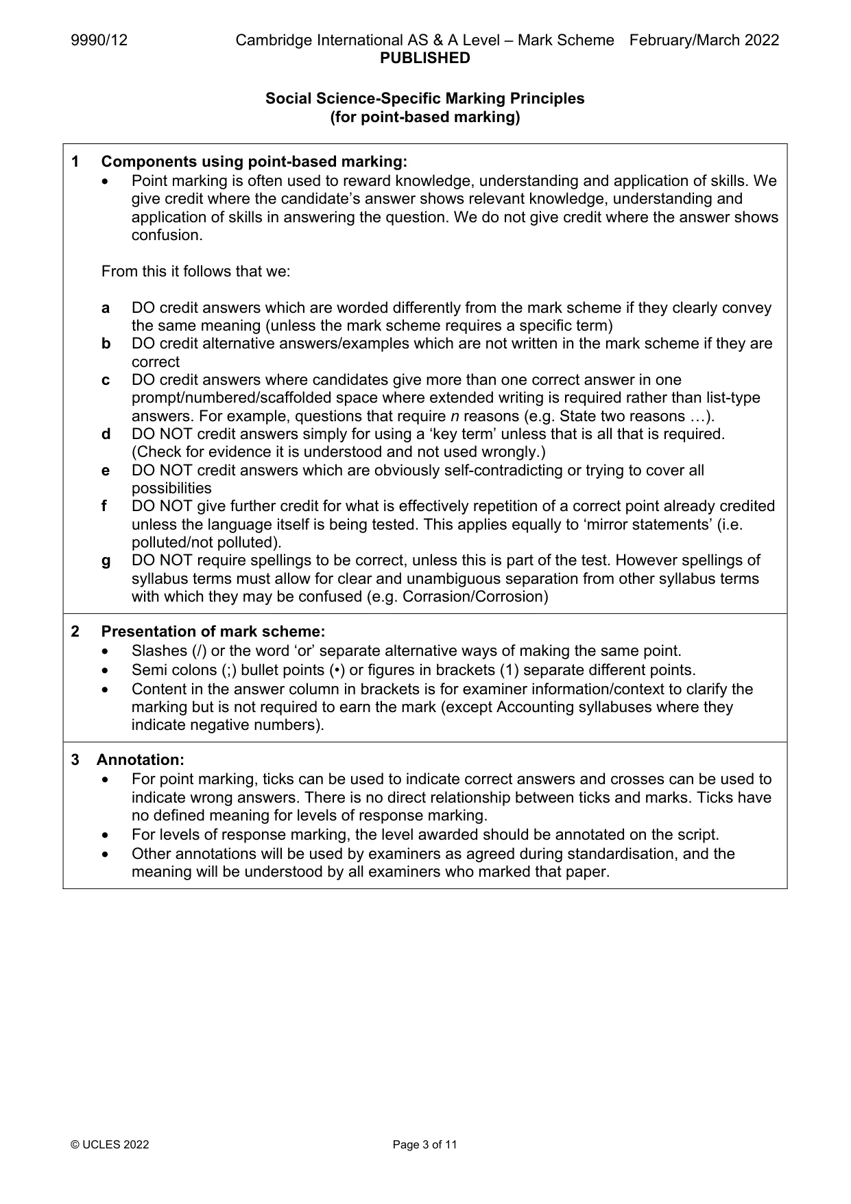 Mark scheme, page 3 of 11