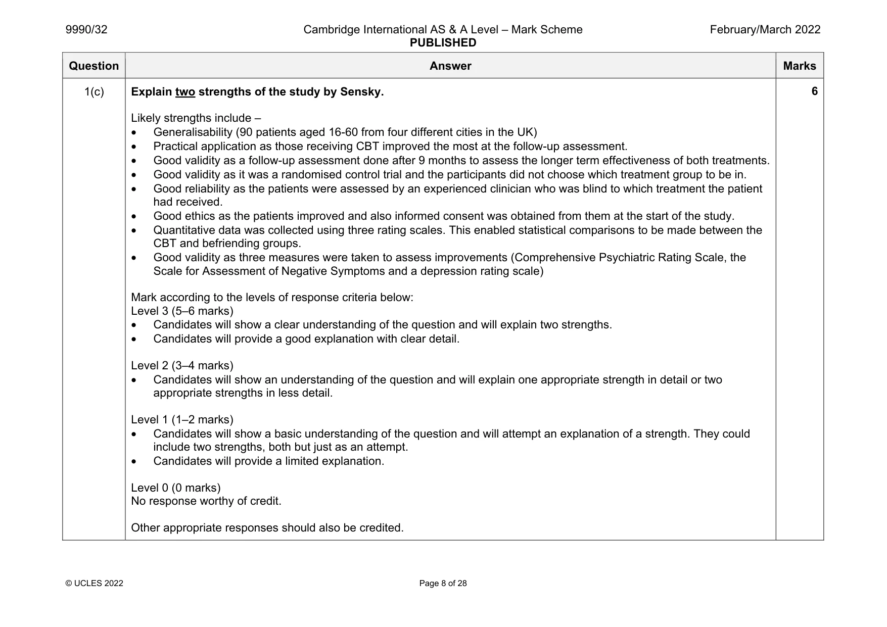 Mark scheme, page 8 of 28