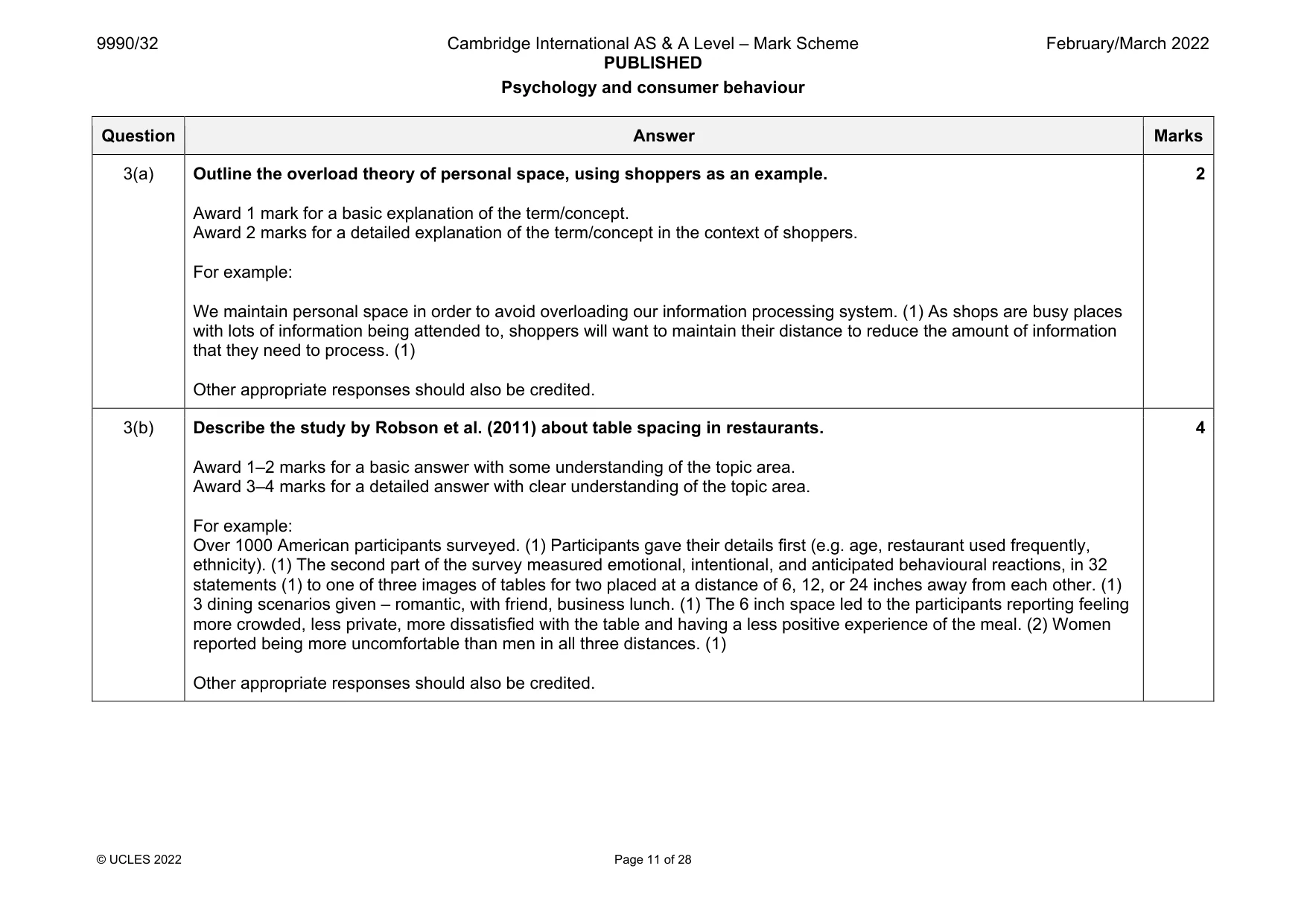 Mark scheme, page 11 of 28
