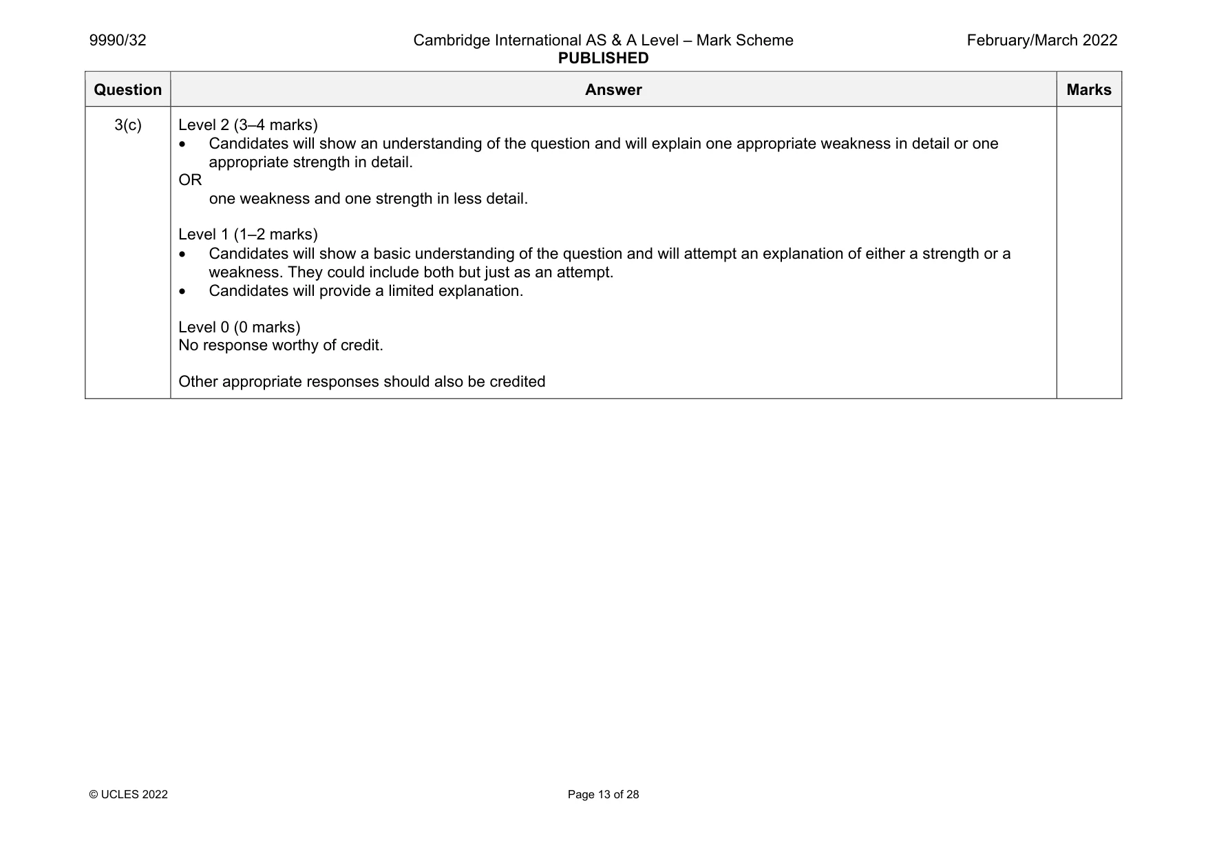 Mark scheme, page 13 of 28