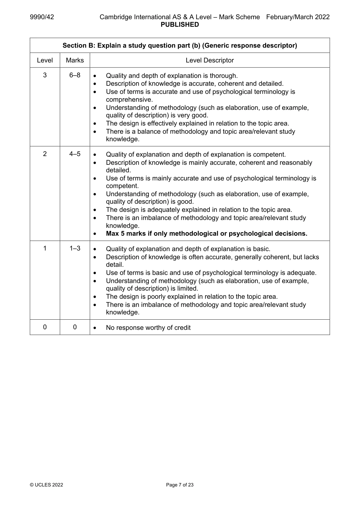Mark scheme, page 7 of 23