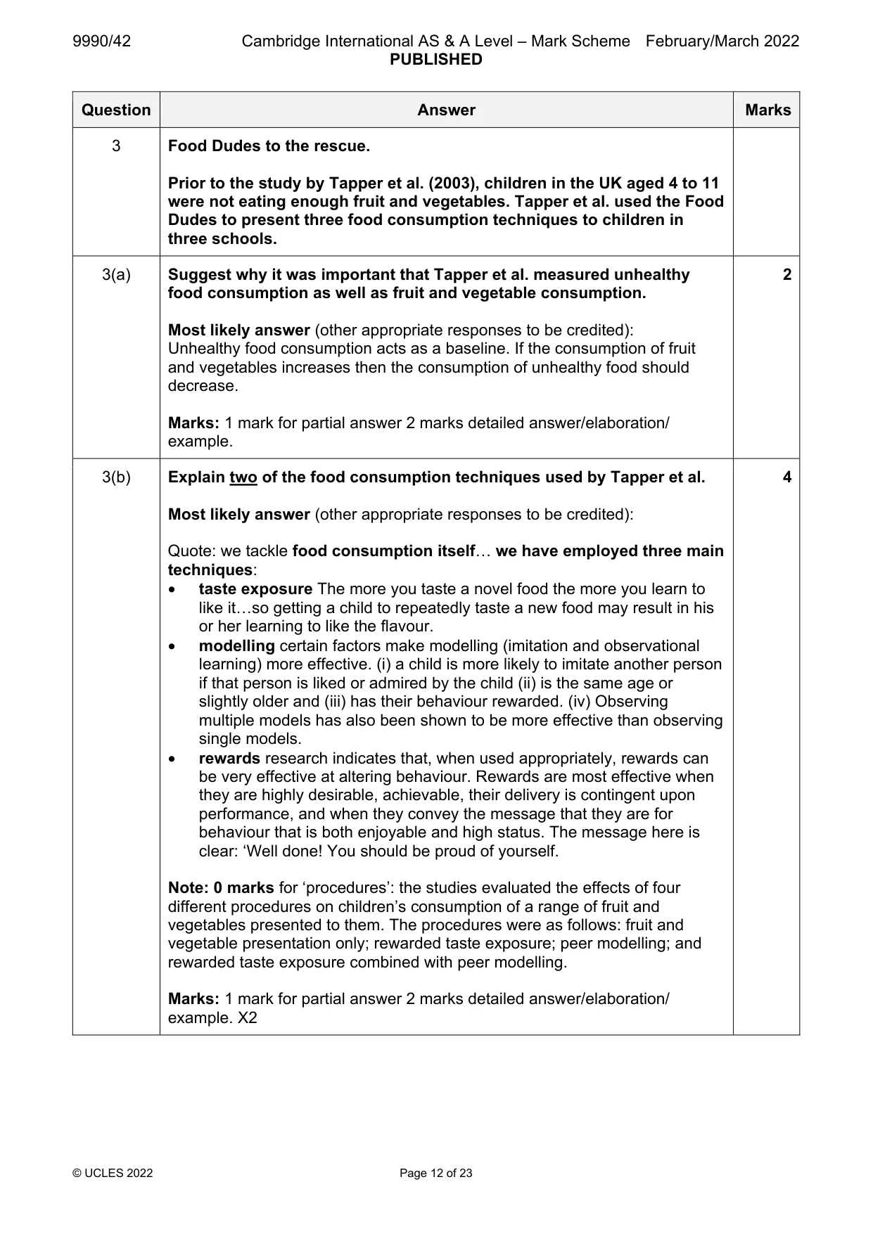 Mark scheme, page 12 of 23