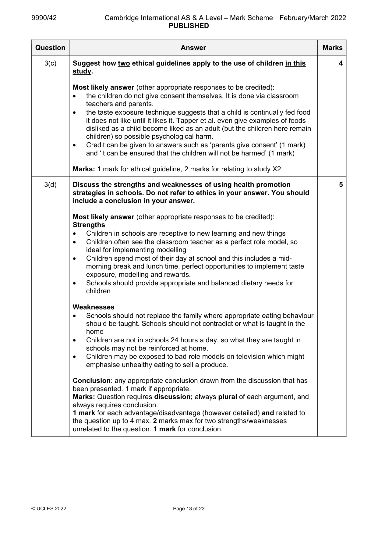 Mark scheme, page 13 of 23