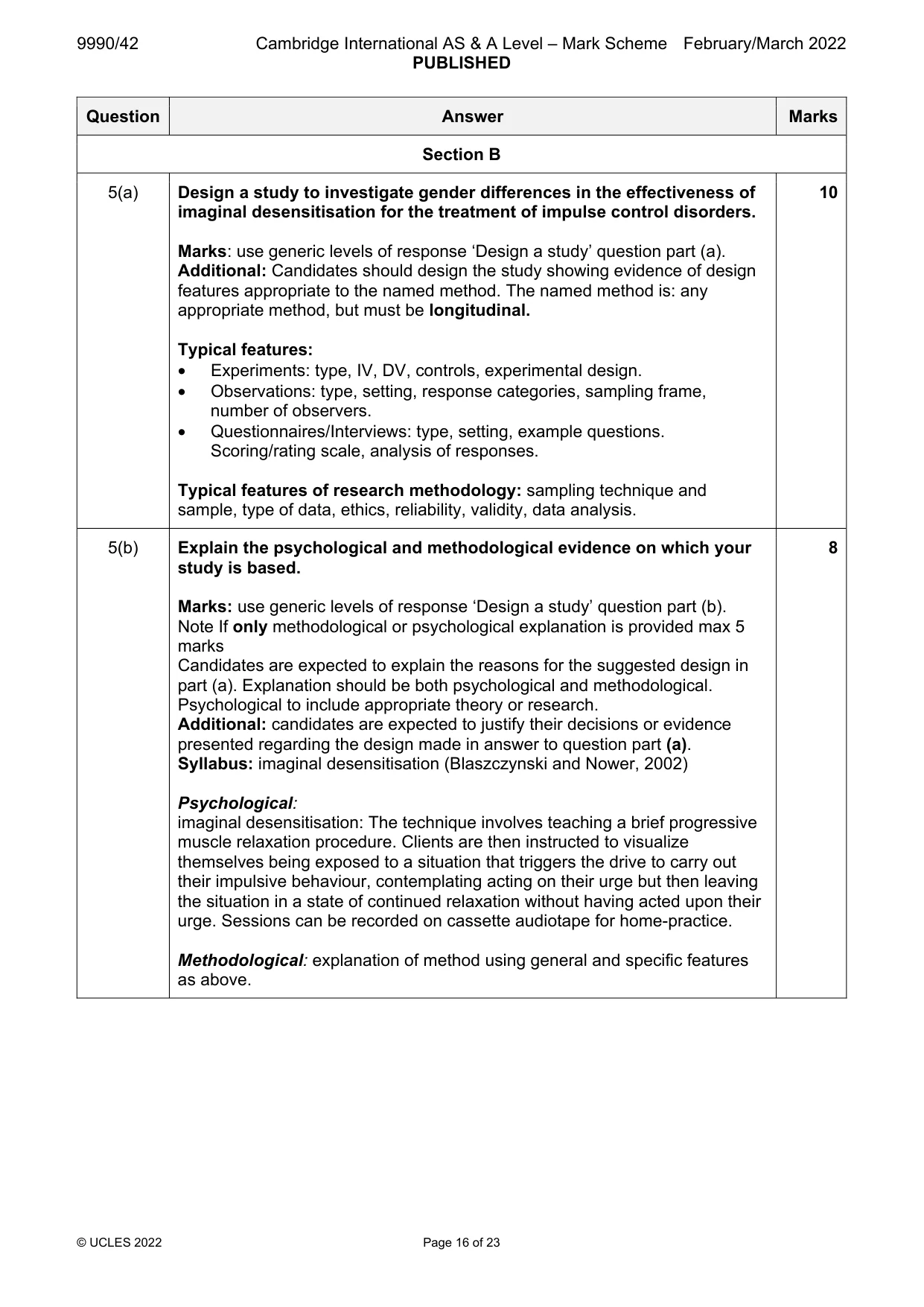 Mark scheme, page 16 of 23
