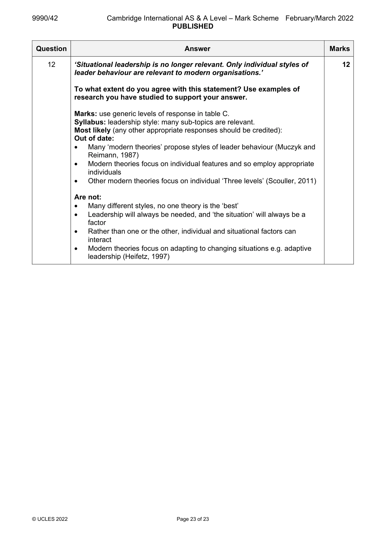 Mark scheme, page 23 of 23