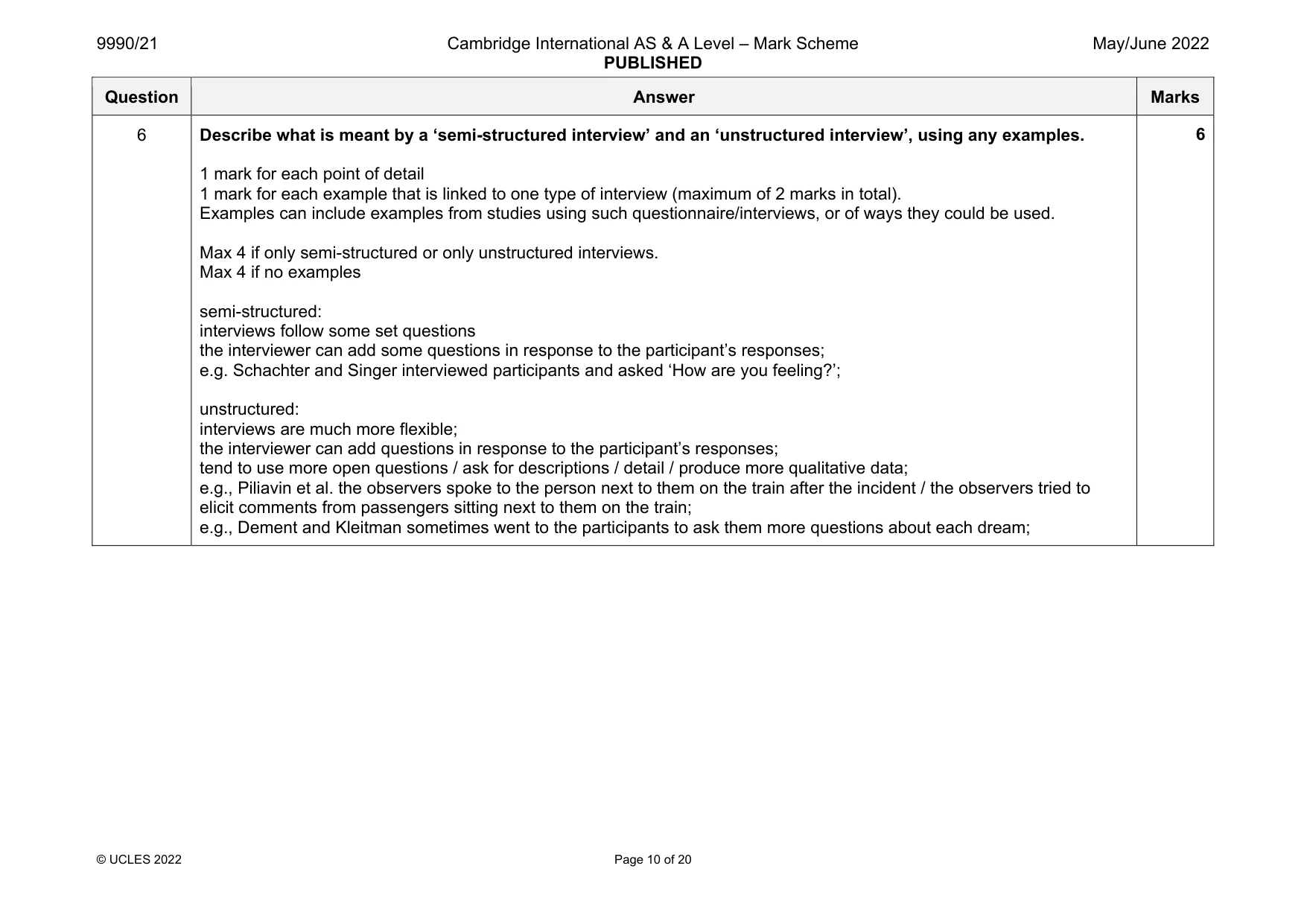 Mark scheme, page 10 of 20