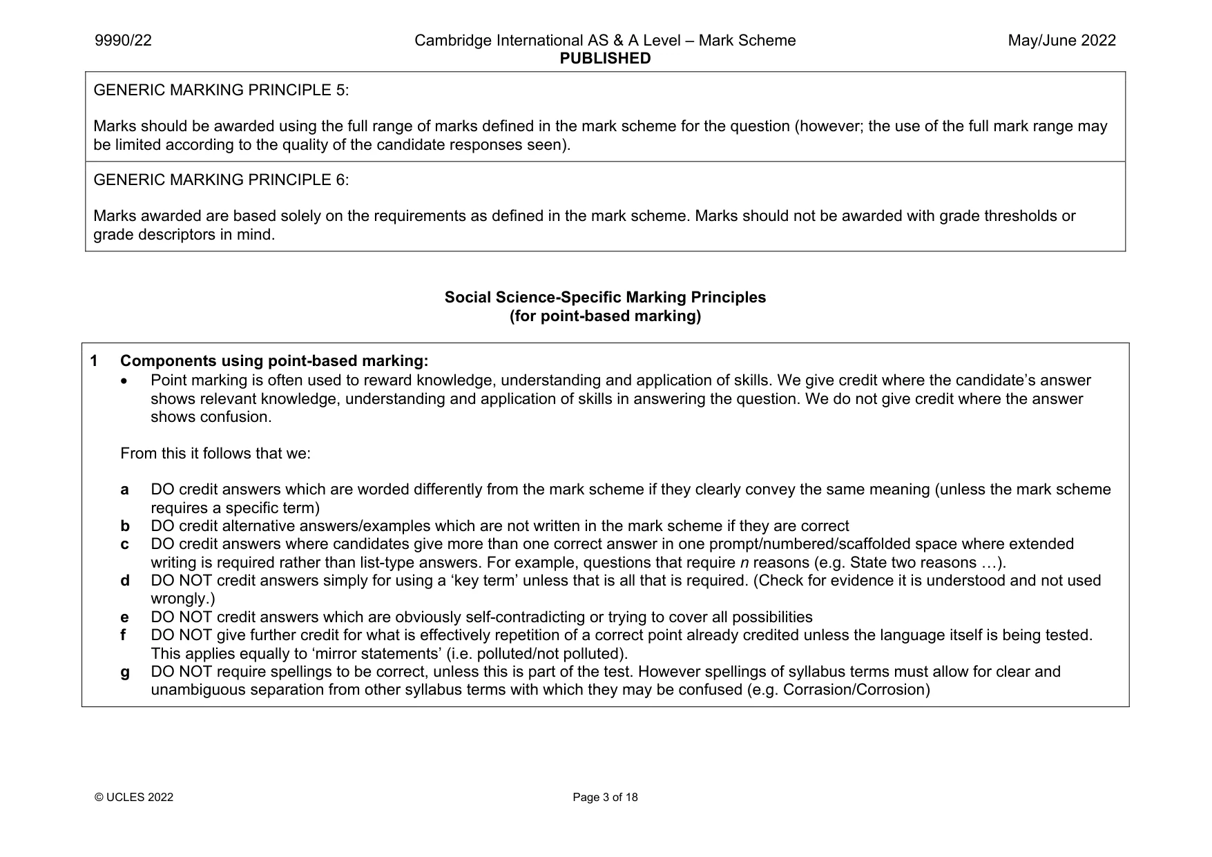 Mark scheme, page 3 of 18