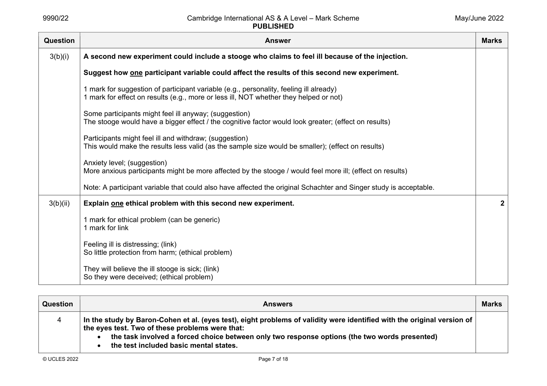 Mark scheme, page 7 of 18