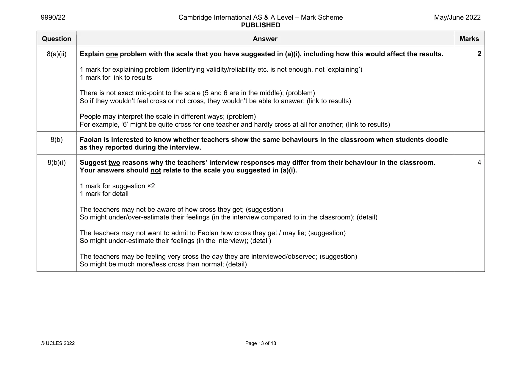 Mark scheme, page 13 of 18
