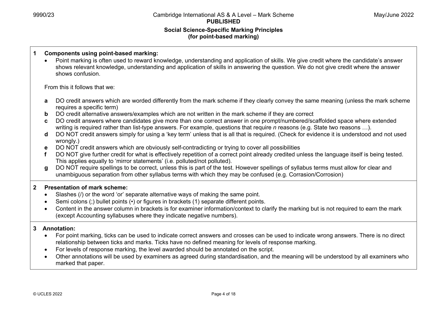 Mark scheme, page 4 of 18