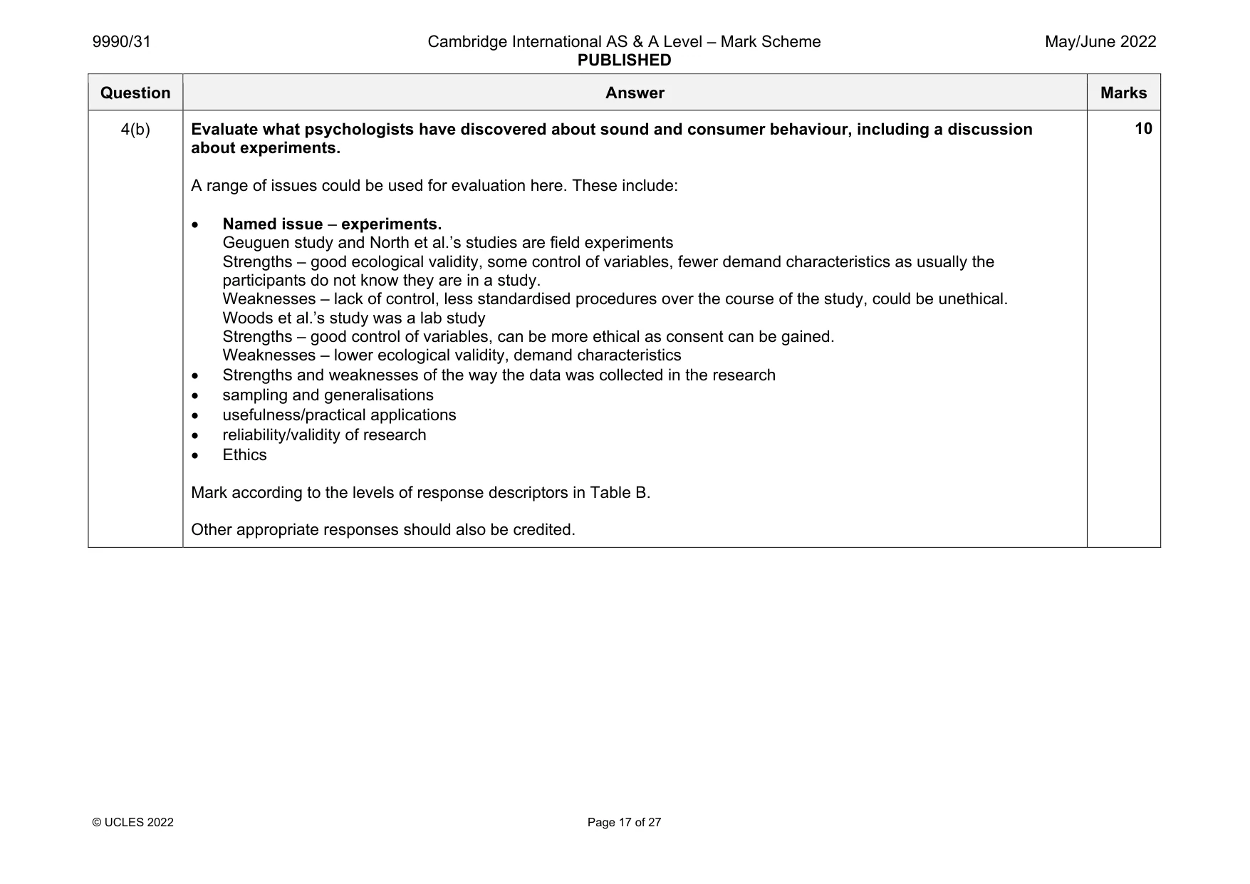 Mark scheme, page 17 of 27