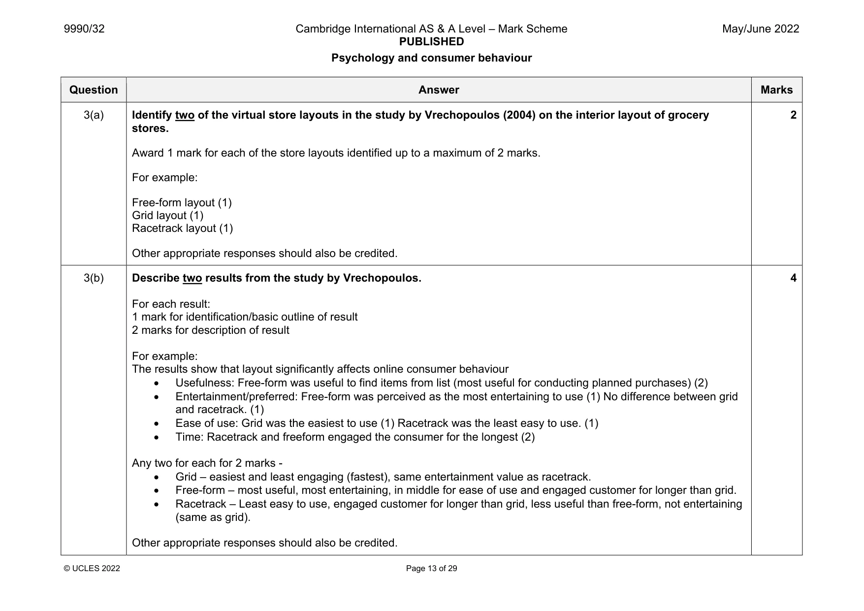 Mark scheme, page 13 of 29