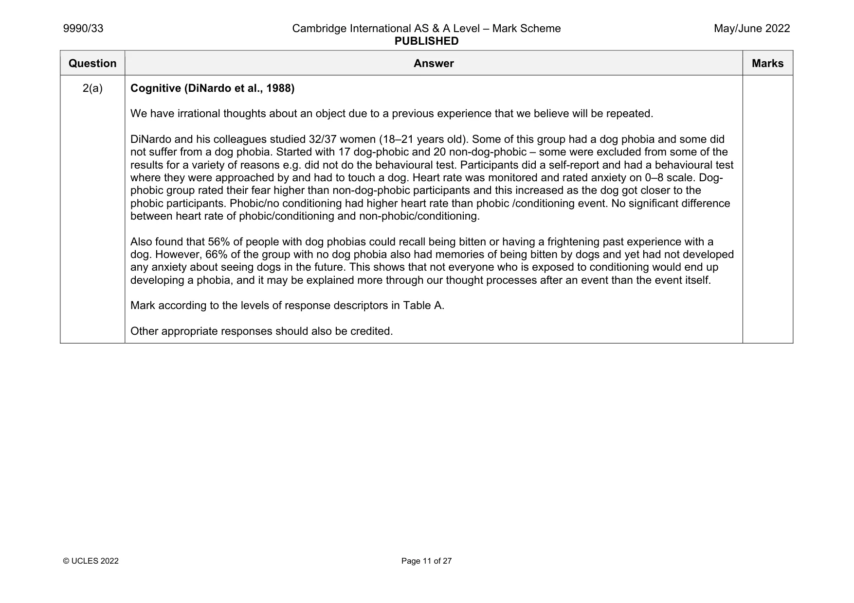 Mark scheme, page 11 of 27