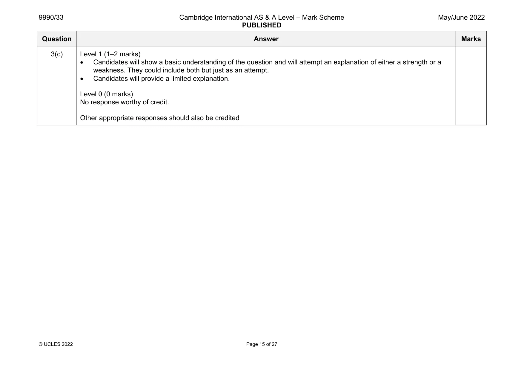 Mark scheme, page 15 of 27