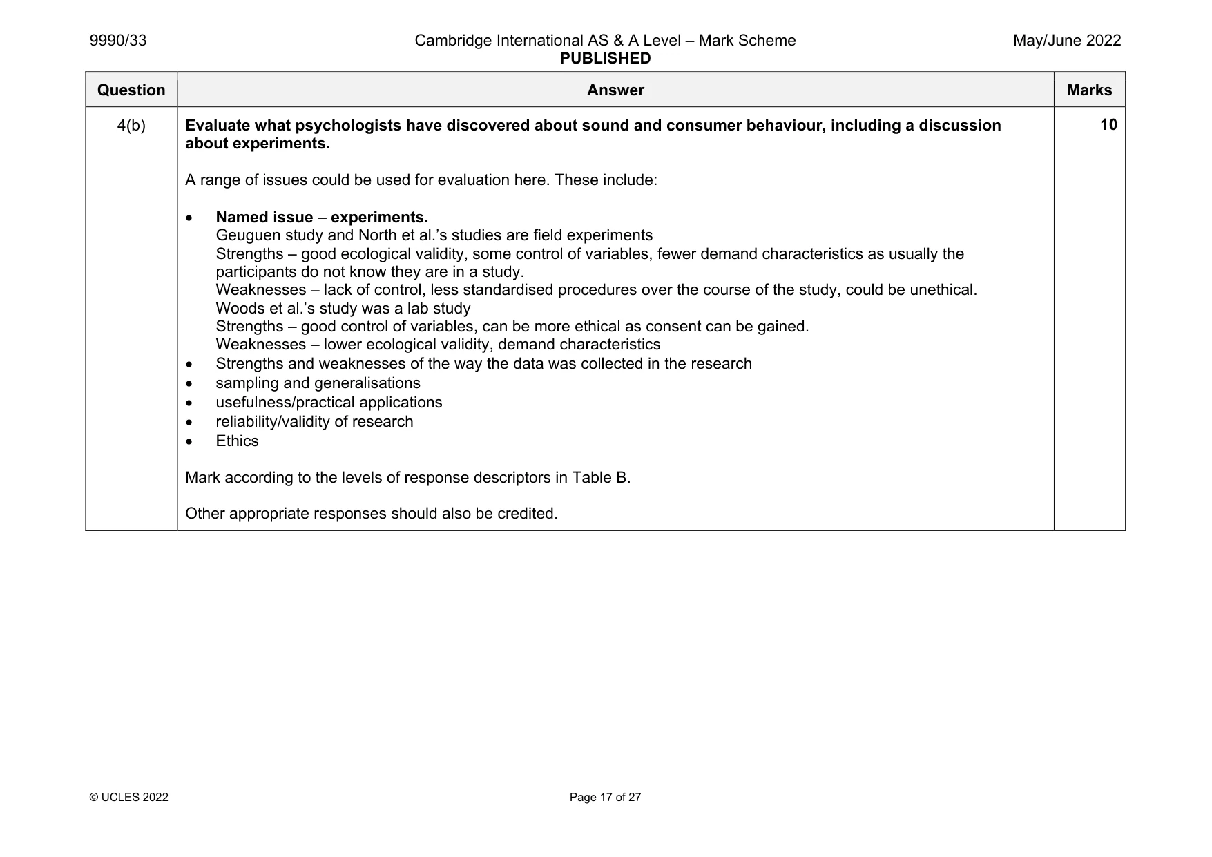 Mark scheme, page 17 of 27