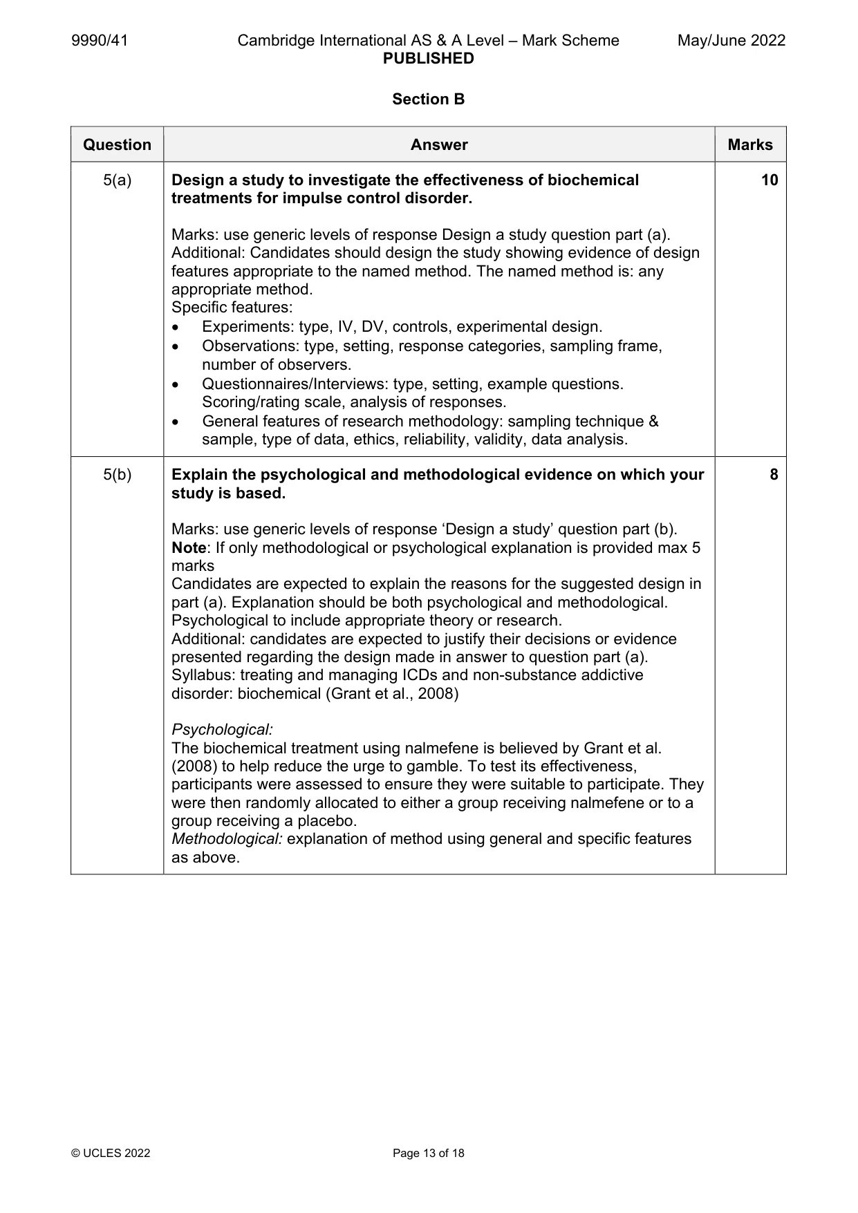 Mark scheme, page 13 of 18